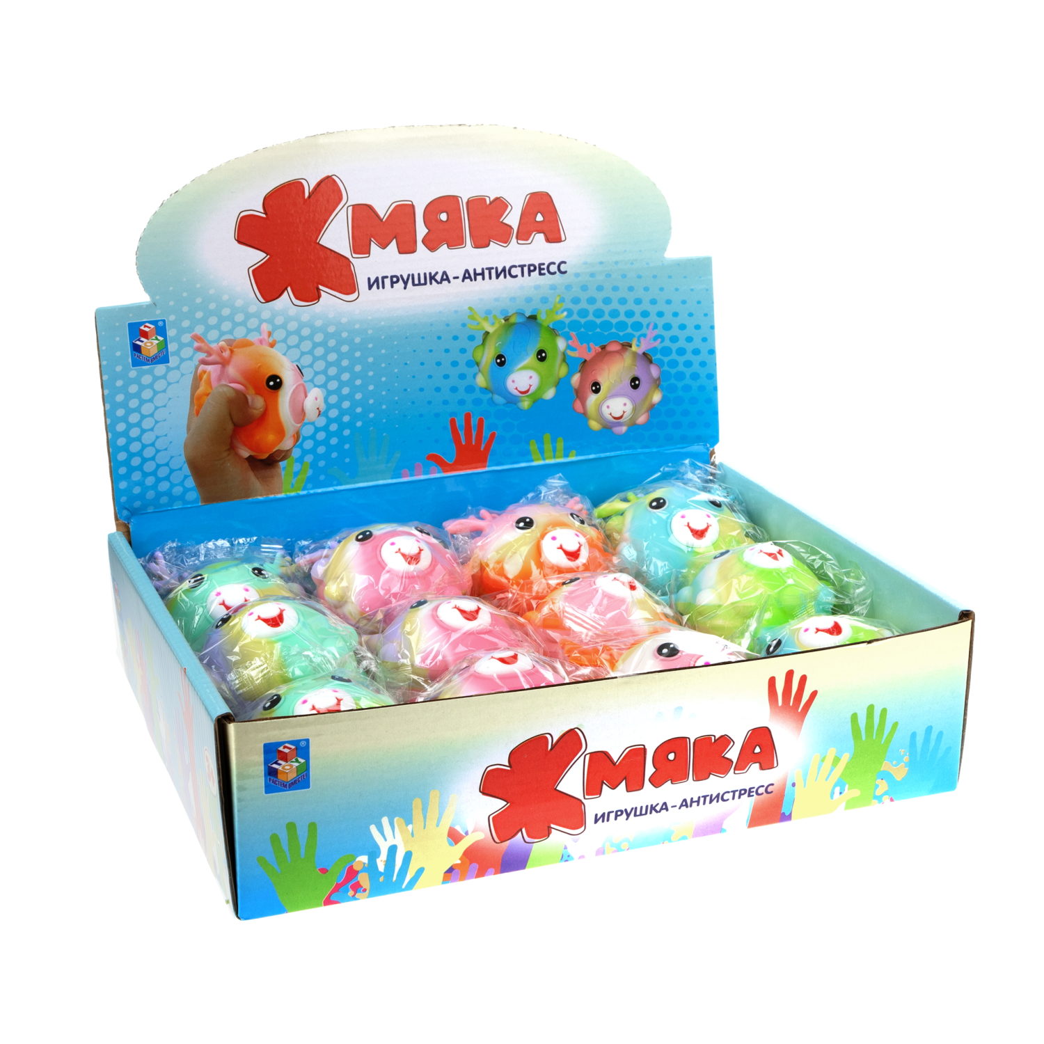 1toy Жмяка оленёнок, 6,5 см, 12 шт. в д/б