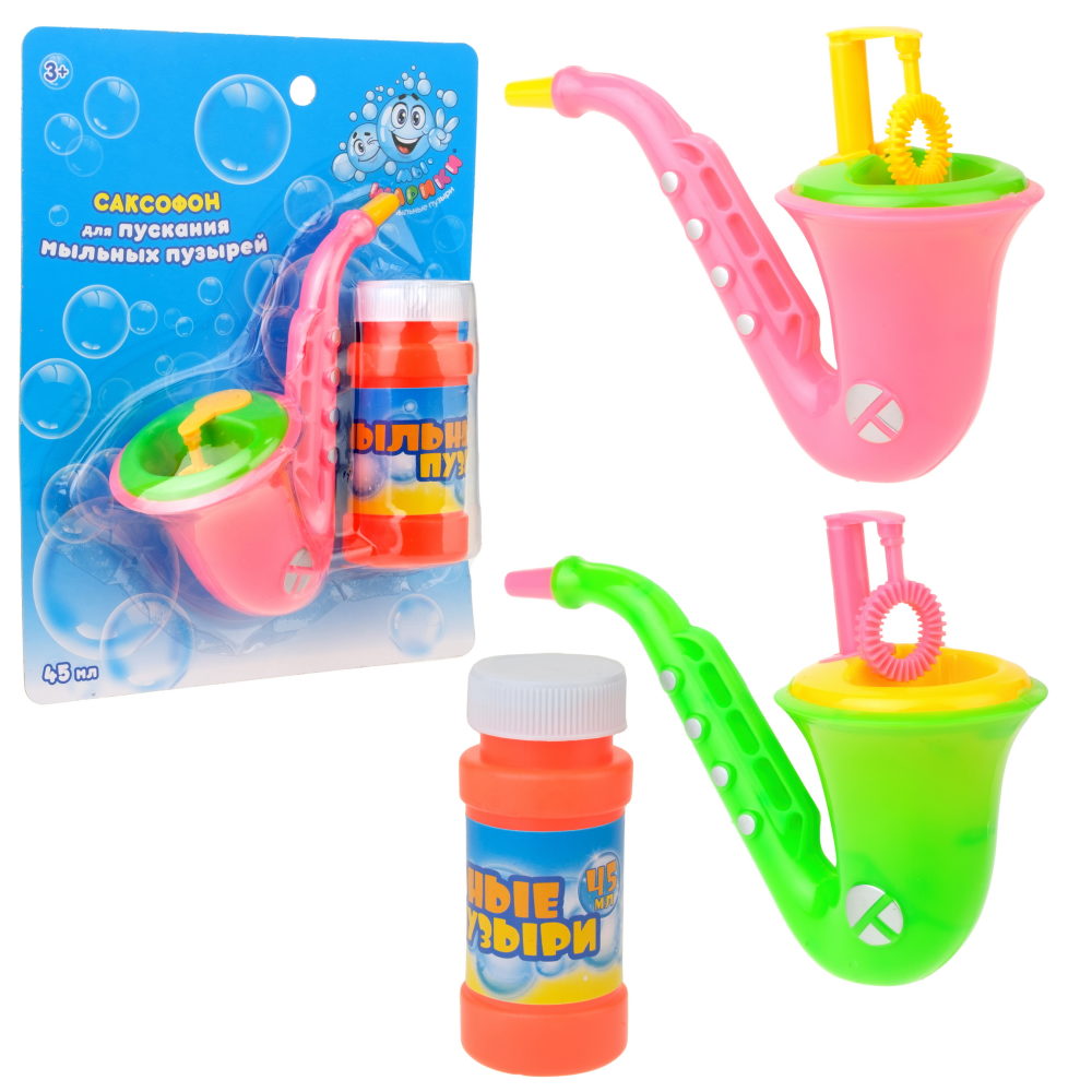 Игрушка для пускания мыльных пузырей 1TOY Мы-шарики! Саксофон, 45 мл