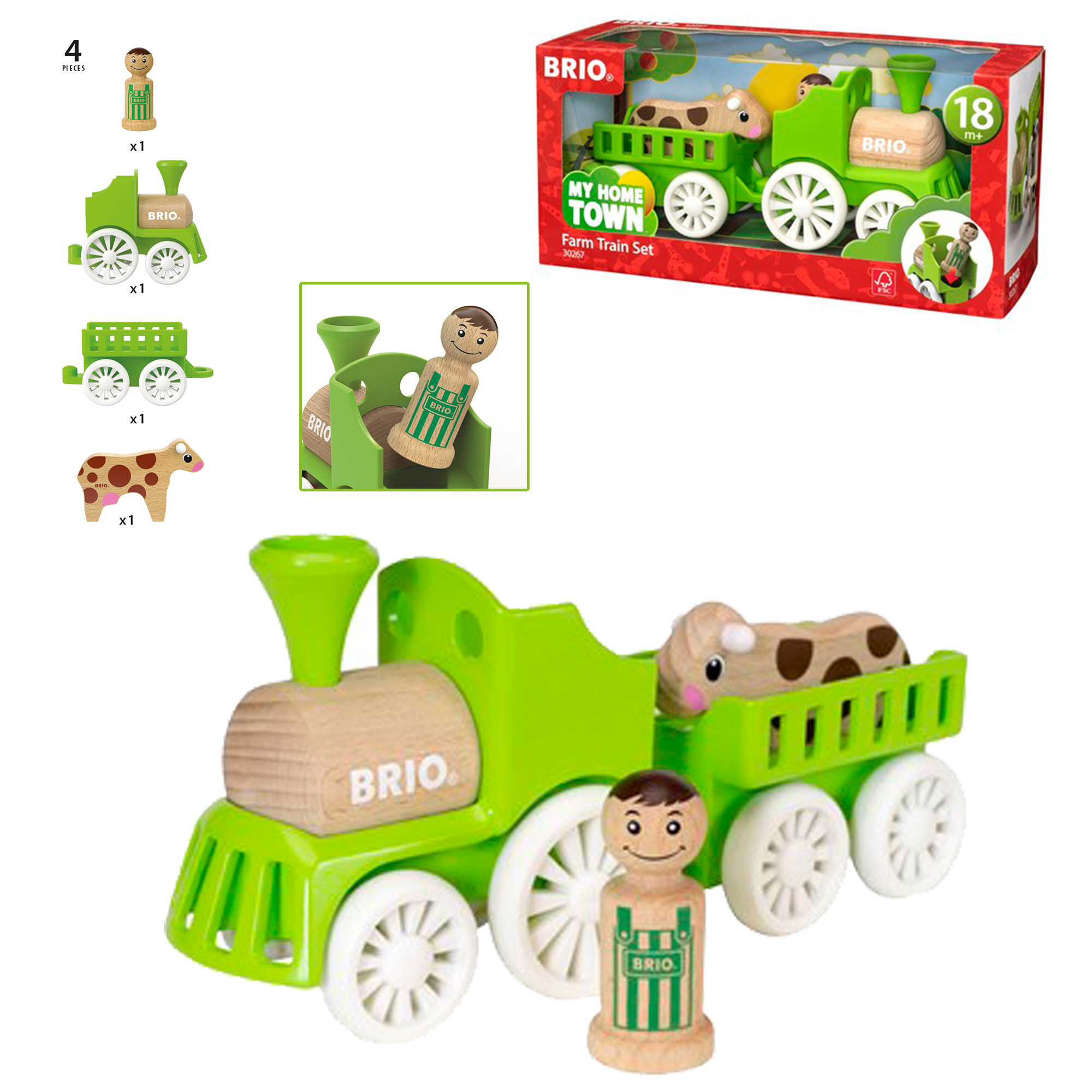 BRIO "Мой родной дом" Набор "Фермерский поезд" (4 элемента) 25,9х6,8х11,6 см., кор. 30х14х10 см.