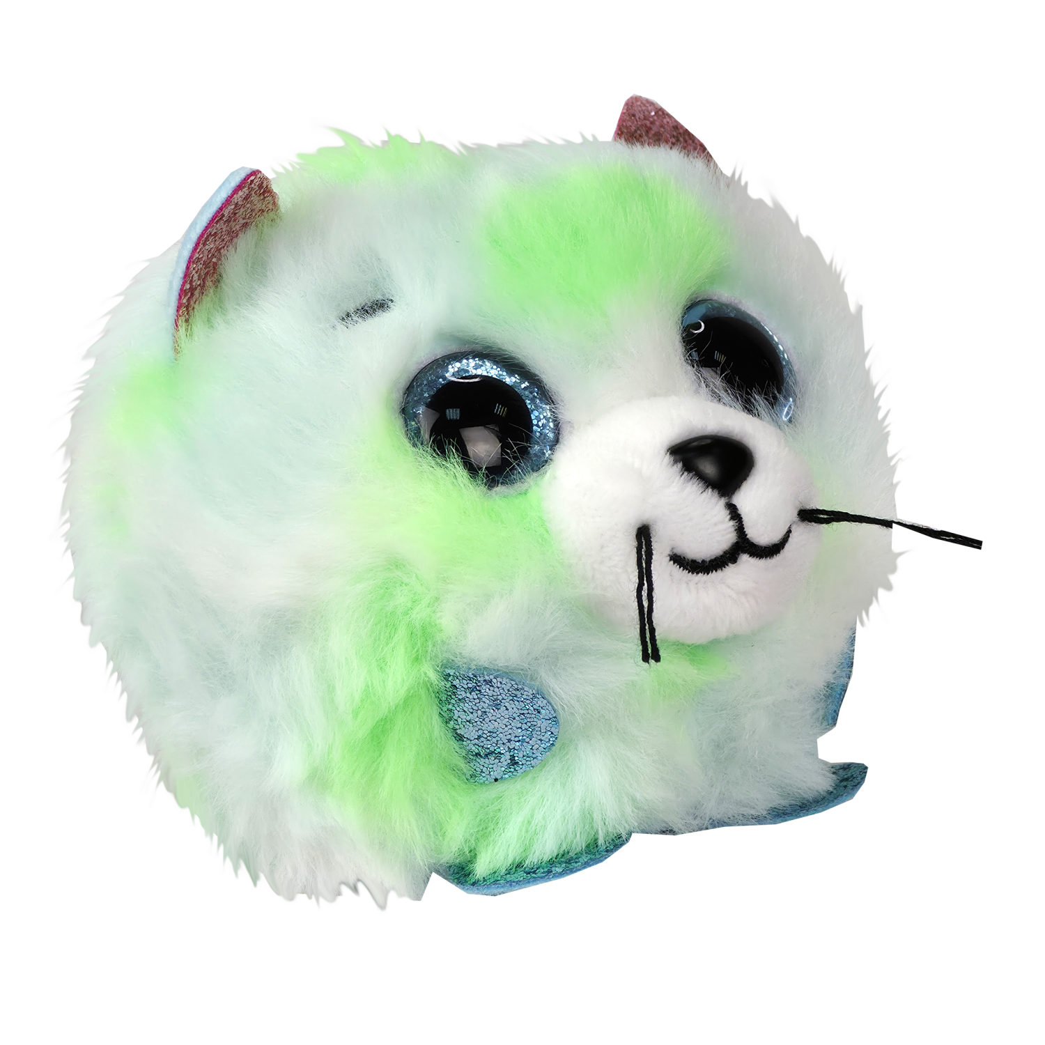 Мягкая игрушка TY BALL Зелёный котёнок Evie, 10 см