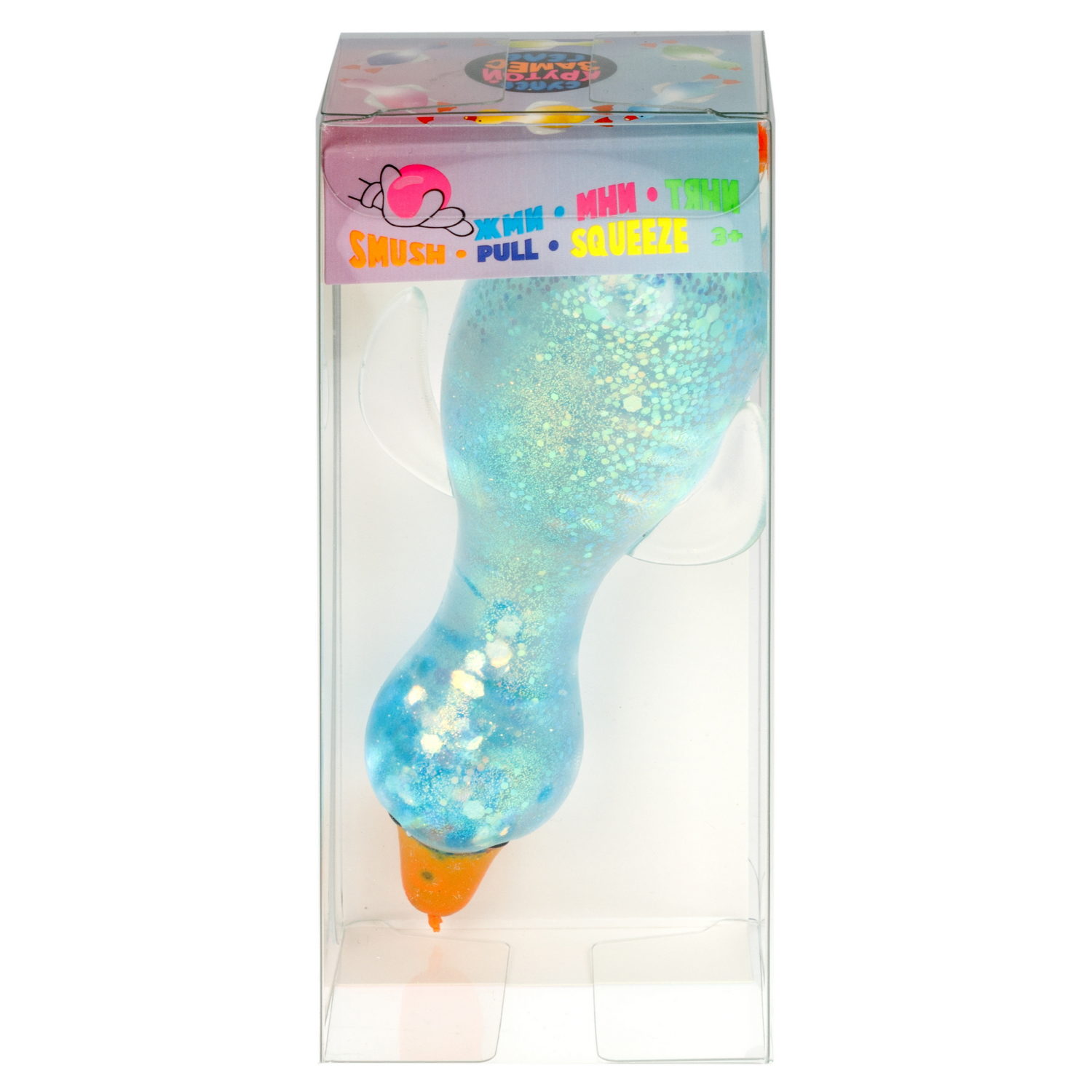 Антистресс-игрушка 1TOY Крутой замес Супергель гусь прозрачный, 9х8х5 см