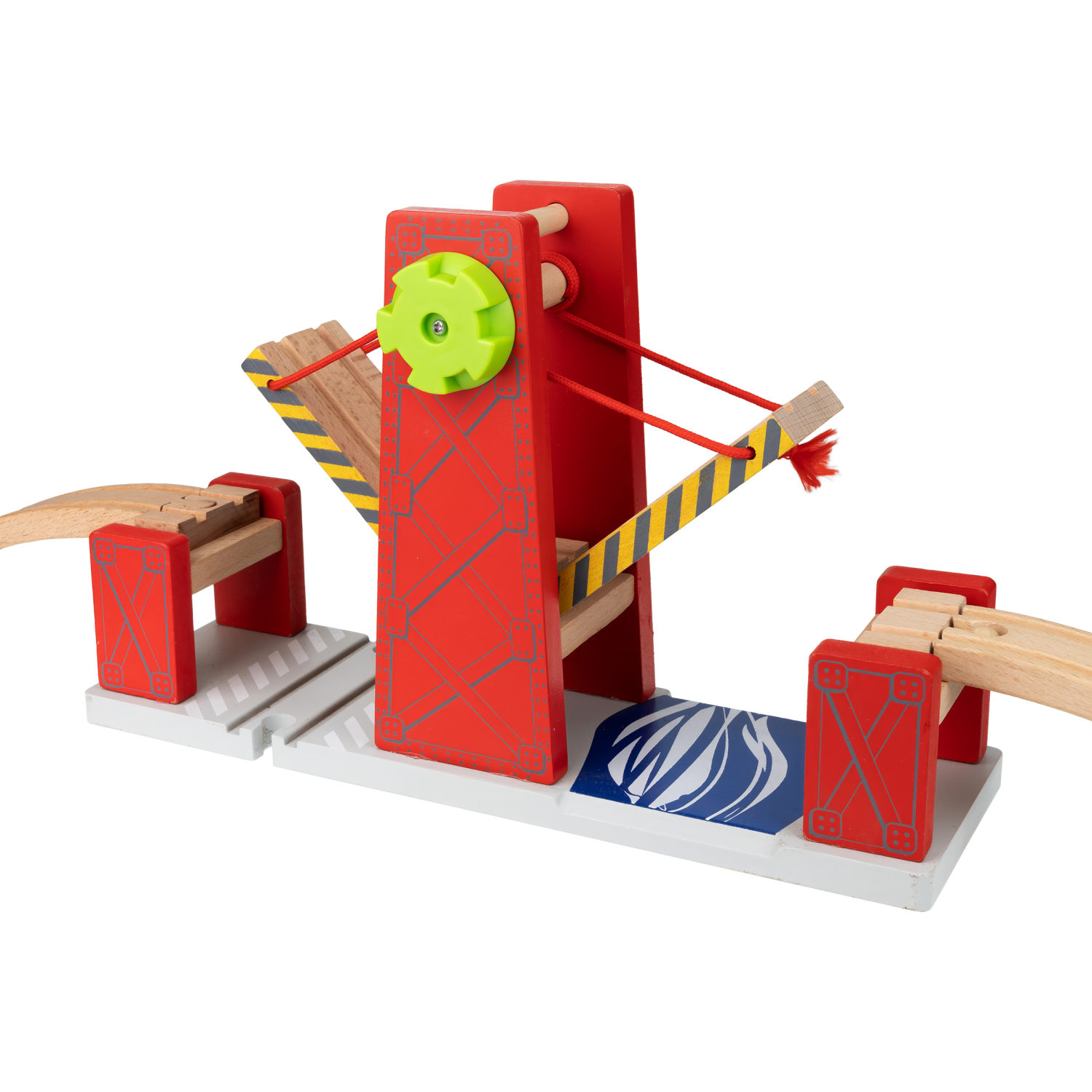 1TOY Goodok наб.аксессуаров для ж/д «Разводной мост»:двойной дерев.развод.мост с подъемным механизмом,2 восходящими рельсами,3 дет.,кор.