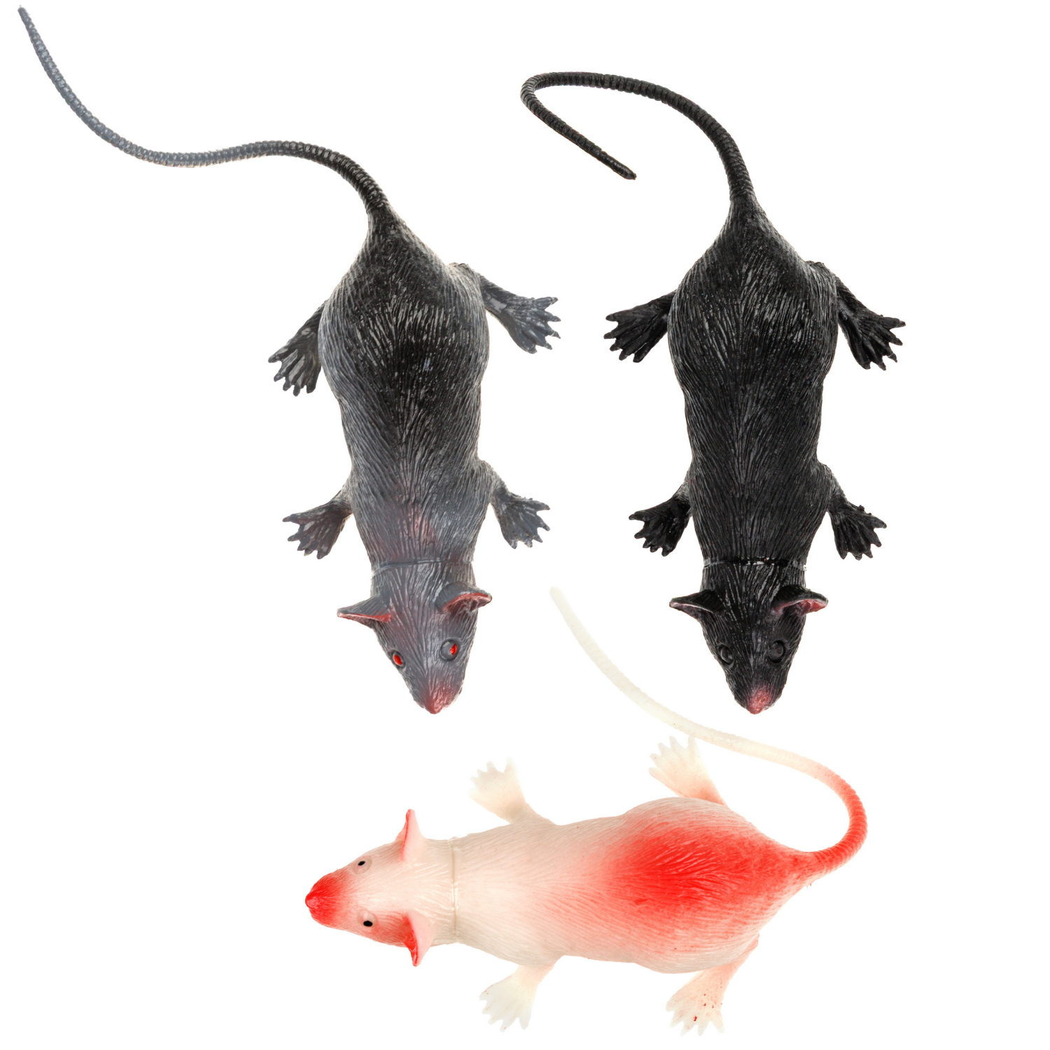 Фигурки животных 1TOY "В мире животных", игровой набор, крыса игрушка, 3 шт., 7 см