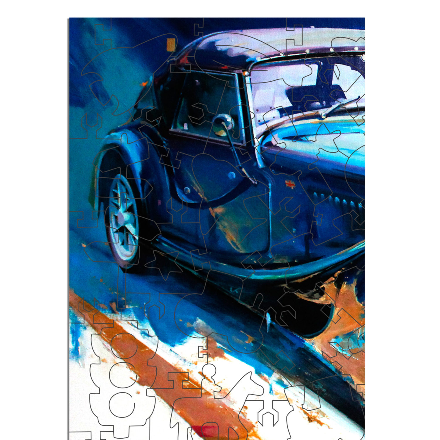 Деревянные пазлы Collection Transport Автомобиль классический, 100 деталей, 30х18 см