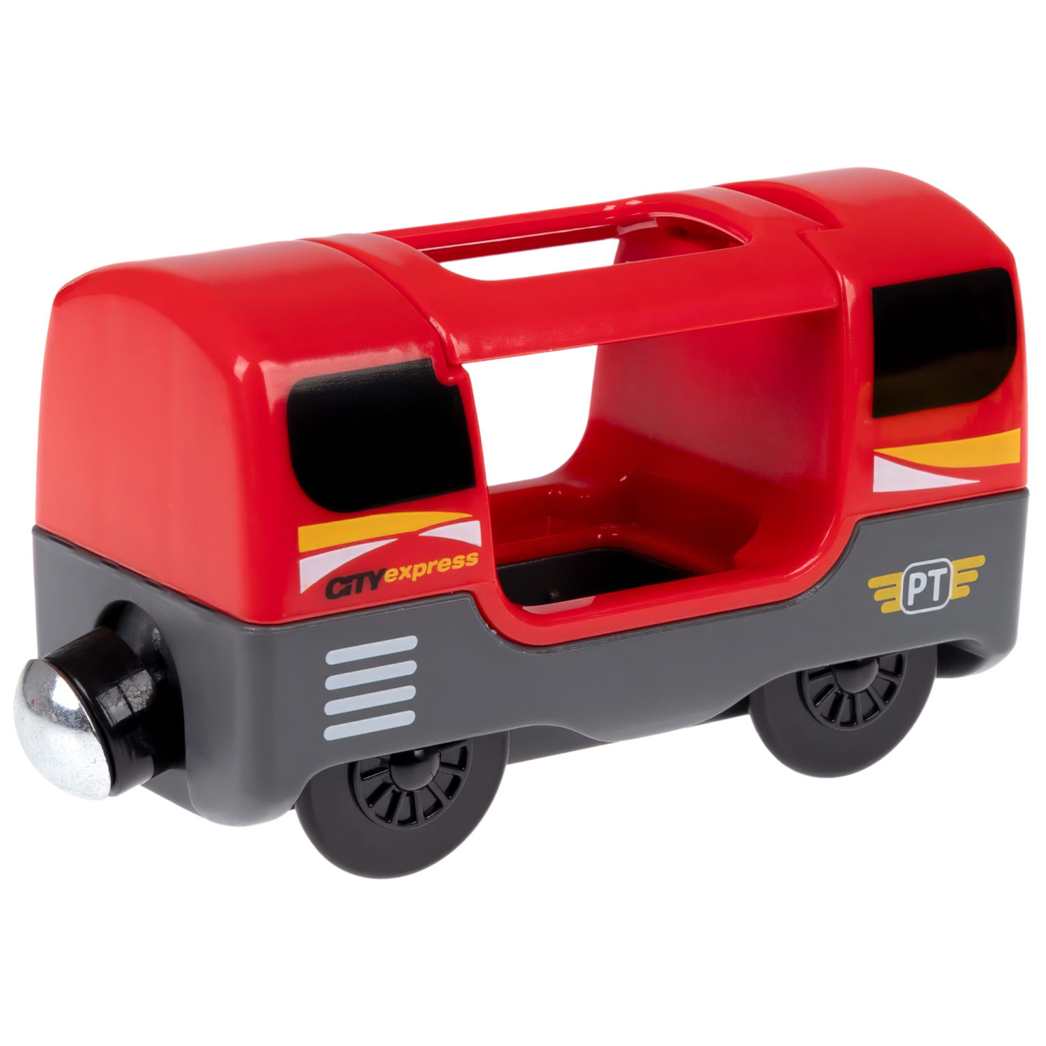 Деревянная железная дорога 1TOY GOODOK с электропоездом на пульте управления, 49 элементов