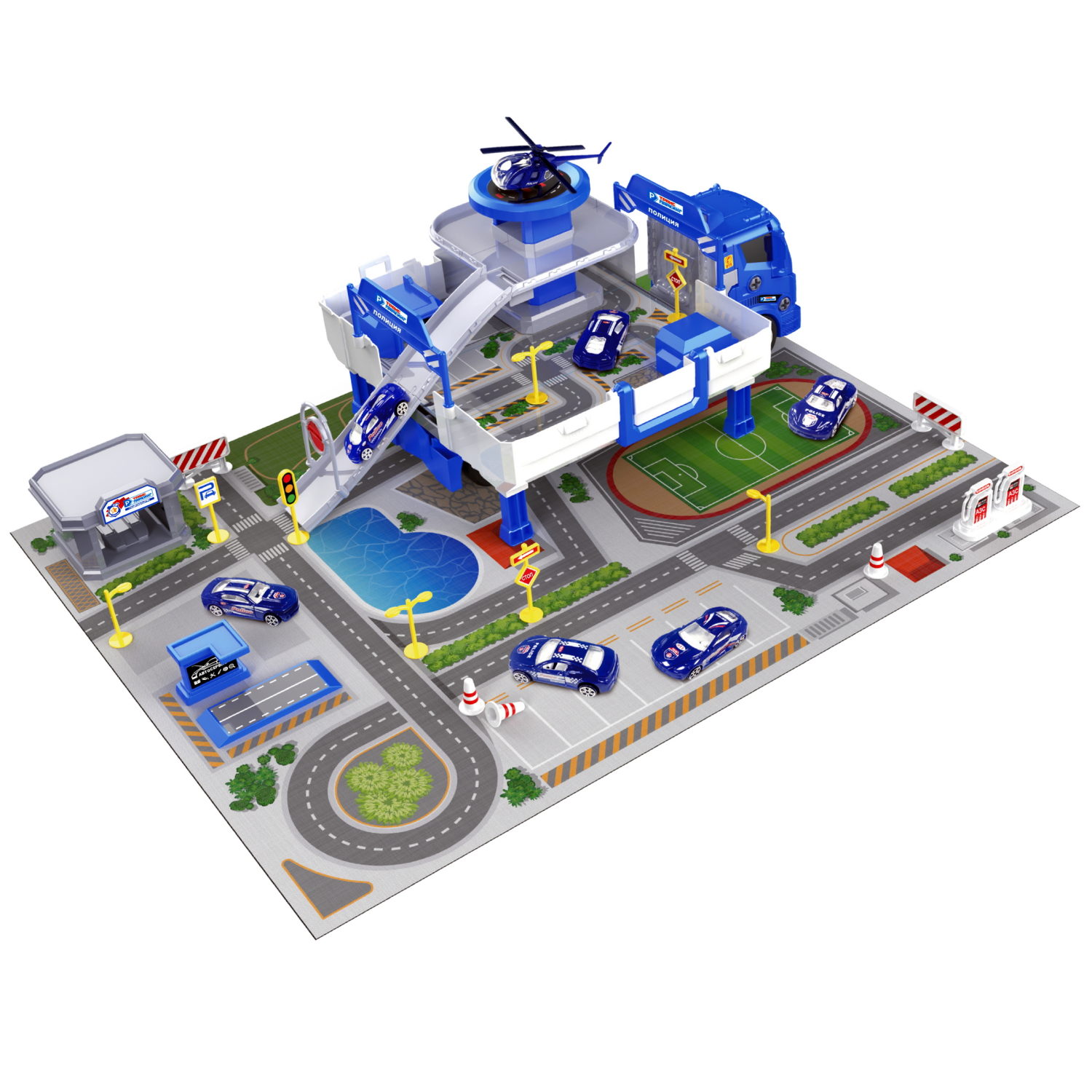 1toy Транспаркинг парковка-грузовик трансформер "Городской патруль"