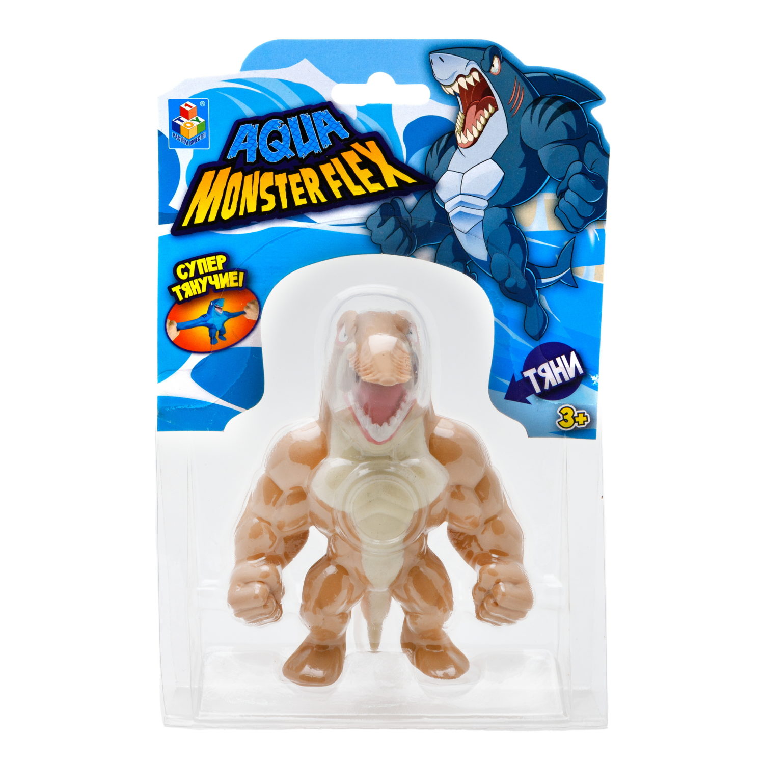 1Toy Игрушка для мальчика, тянучка монстр MONSTER FLEX AQUA, РЫБОПИЛ, антистресс