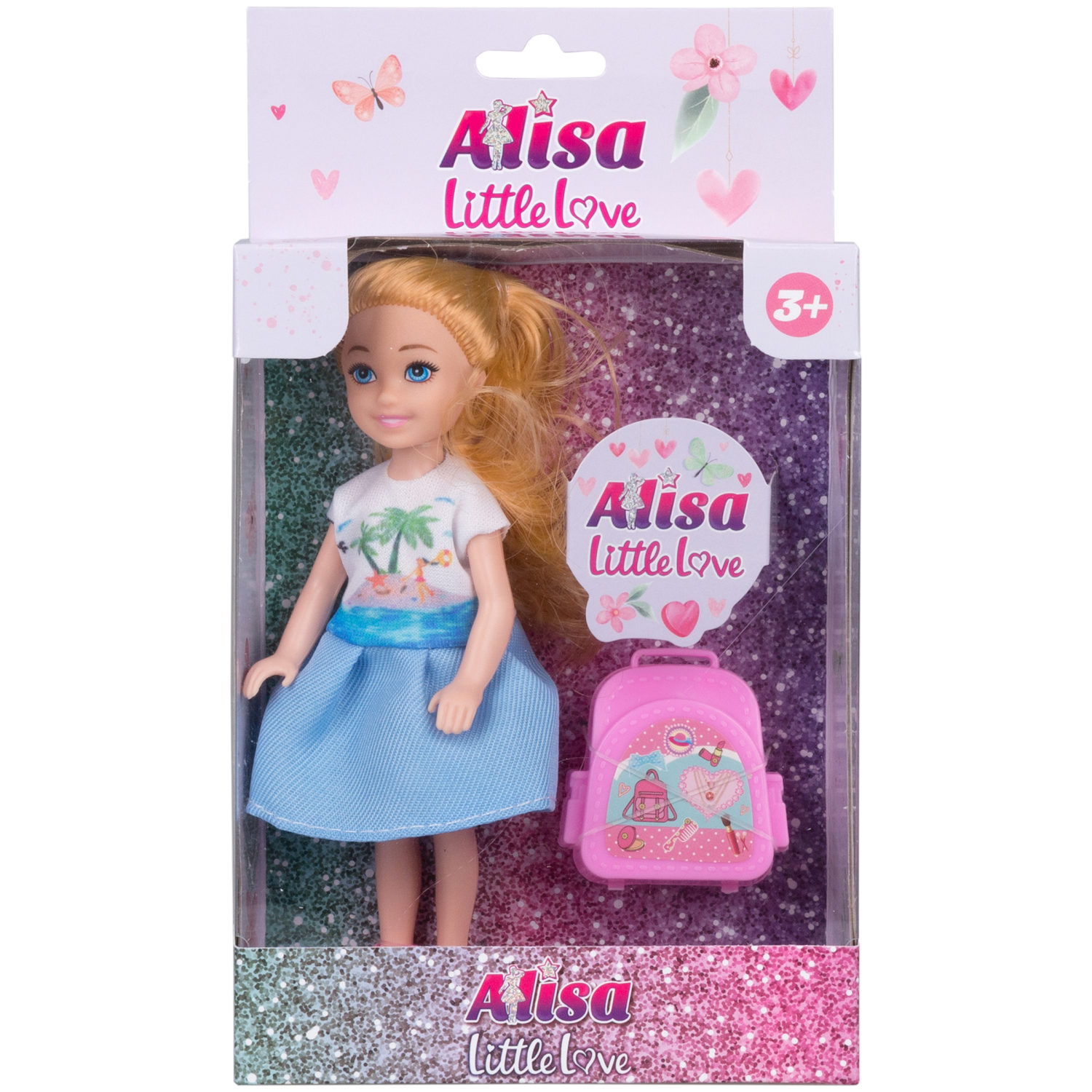 Кукла Alisa Little Love 15,2 см блондинка с хвостиком, с портфелем