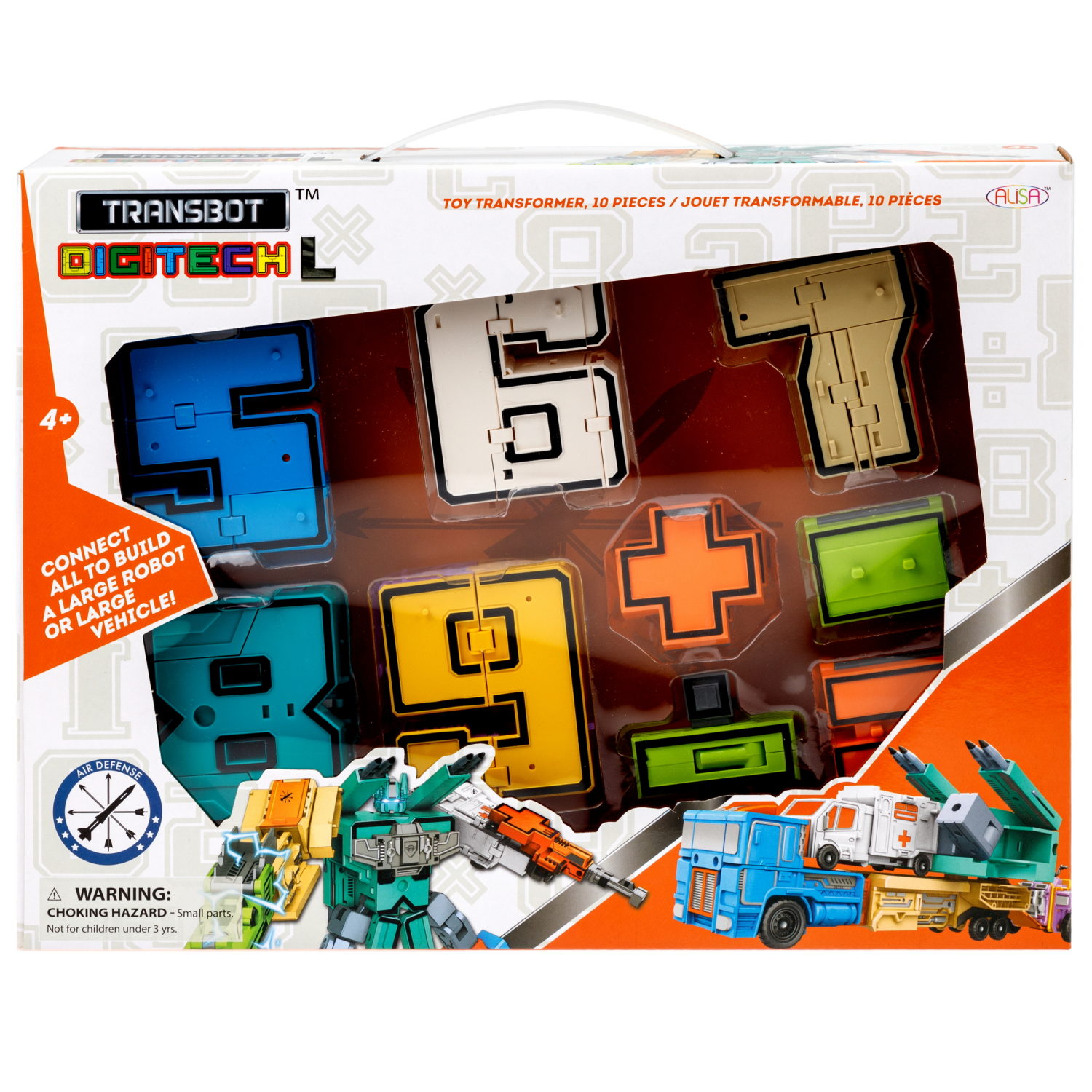 Трансботы L 1TOY ПВО: Передвижной ЗРК Панцер, цифры-трансформеры, набор, 5 цифр и 5 знаков