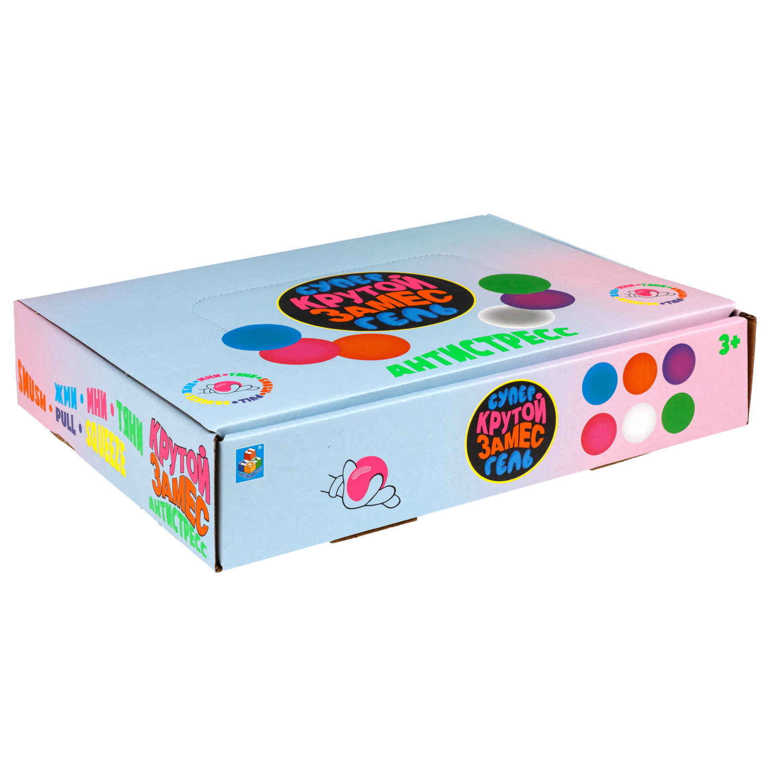 1toy Крутой замес Супергель шар матовый, 6 цветов в ассортименте, 6 см