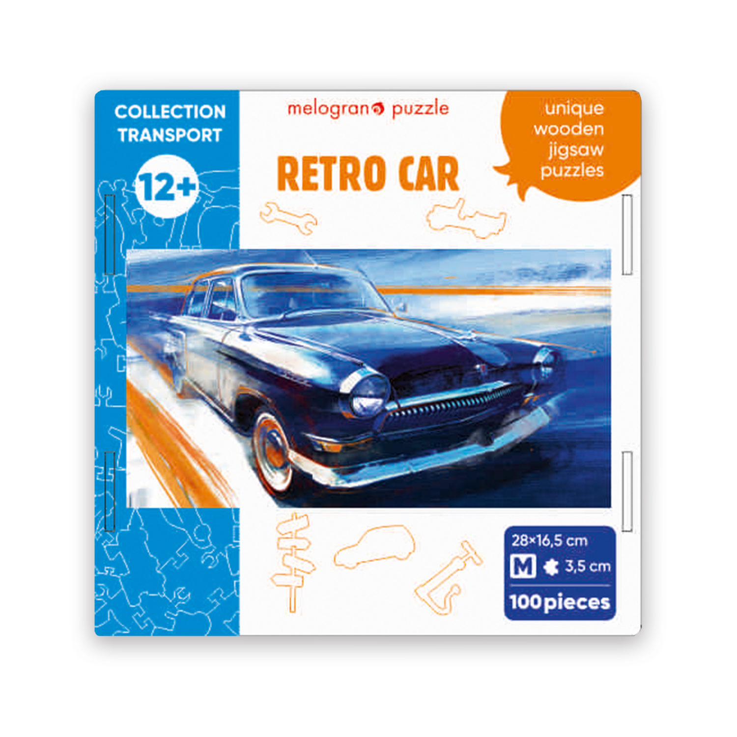 Деревянные пазлы Collection Transport Автомобиль советский, 100 деталей, 28х16,5 см