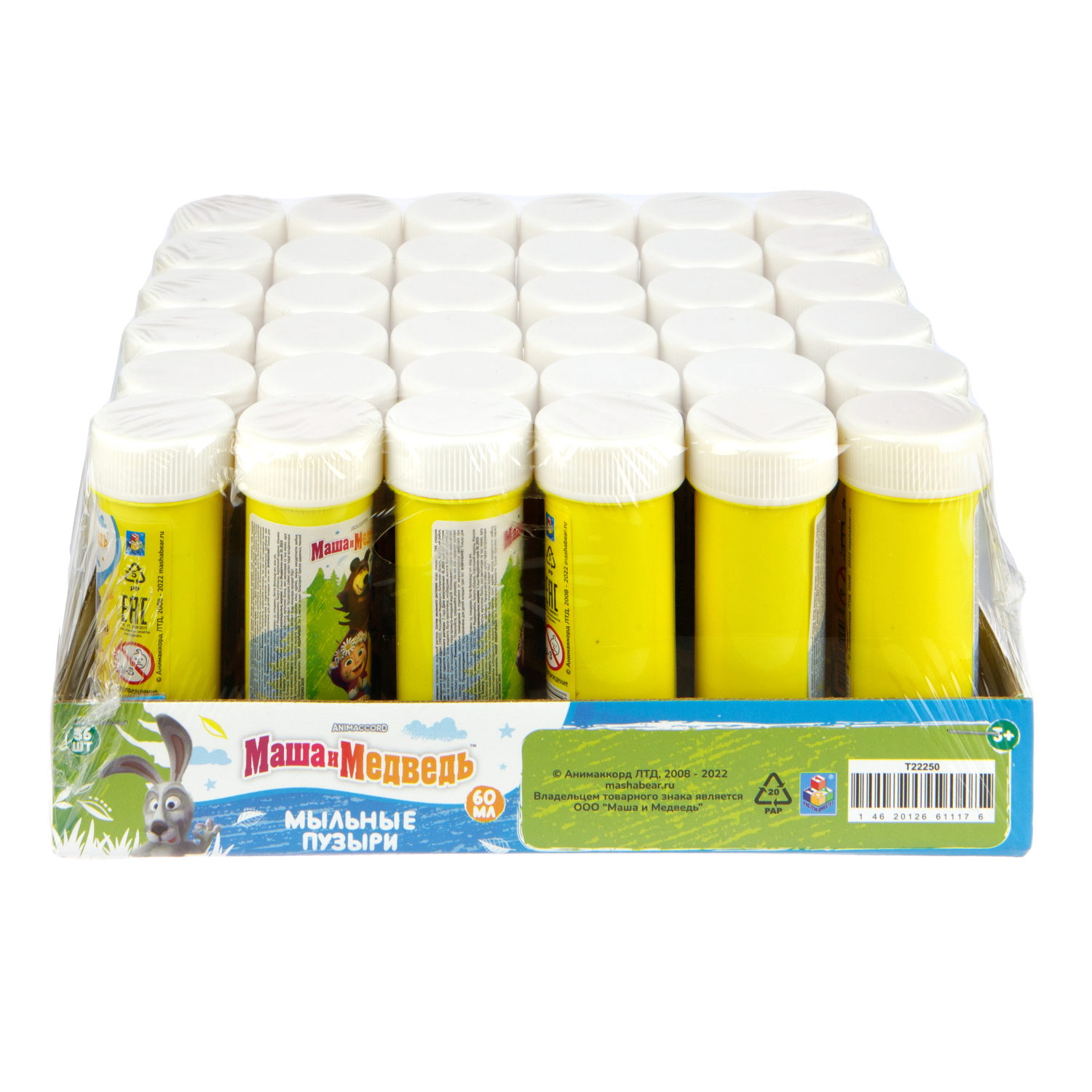 Мыльные пузыри 1TOY Маша и Медведь, 60 мл