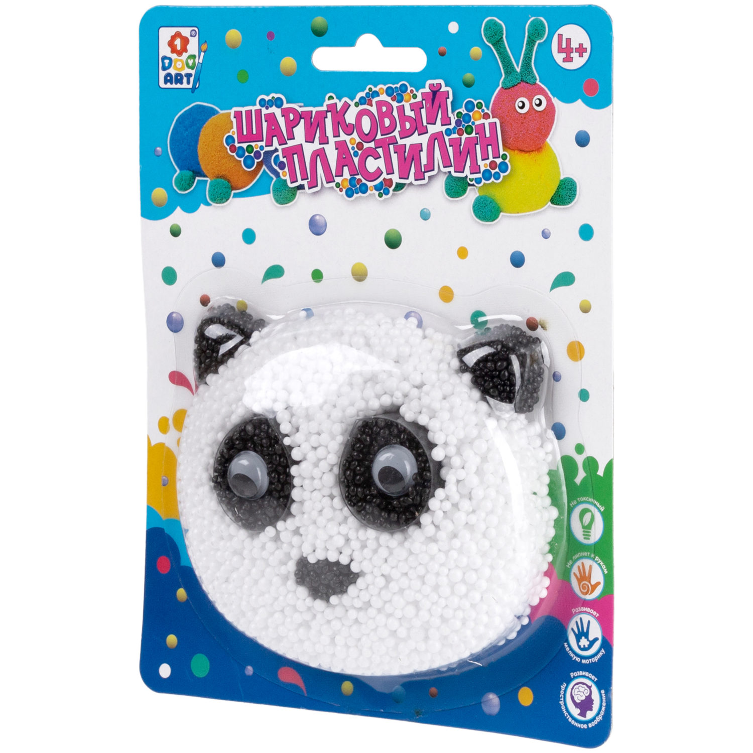 Шариковый пластилин "Панда", в блистере 17,8х13х2,5 см