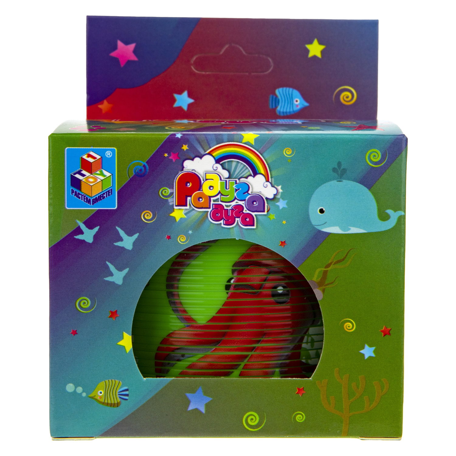 1TOY пружинка Радуга-Дуга морские обитатели, 4 вида в ассортименте