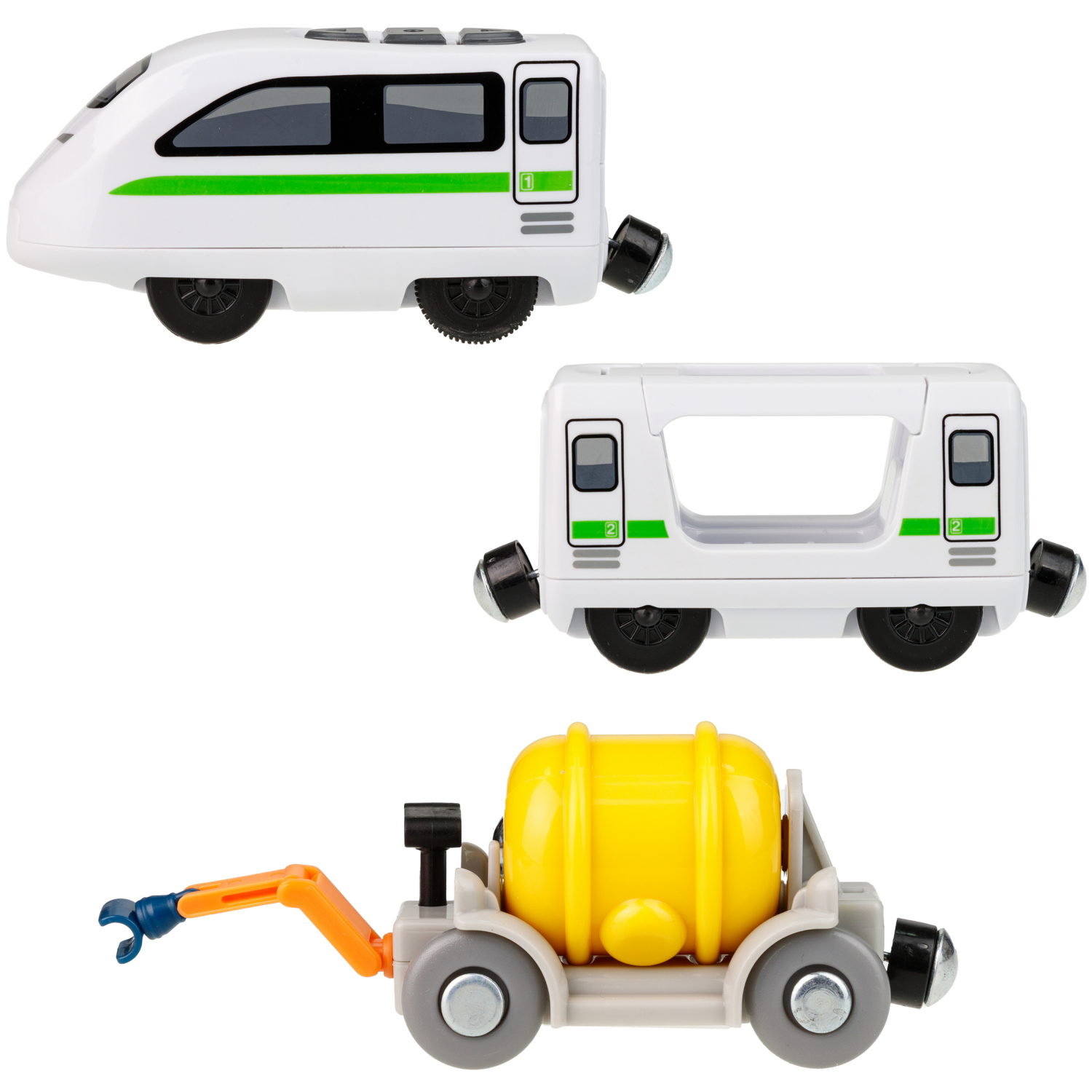 Деревянная железная дорога 1TOY GOODOK "Космопорт" с электропоездом и аксессуарами, 89 деталей