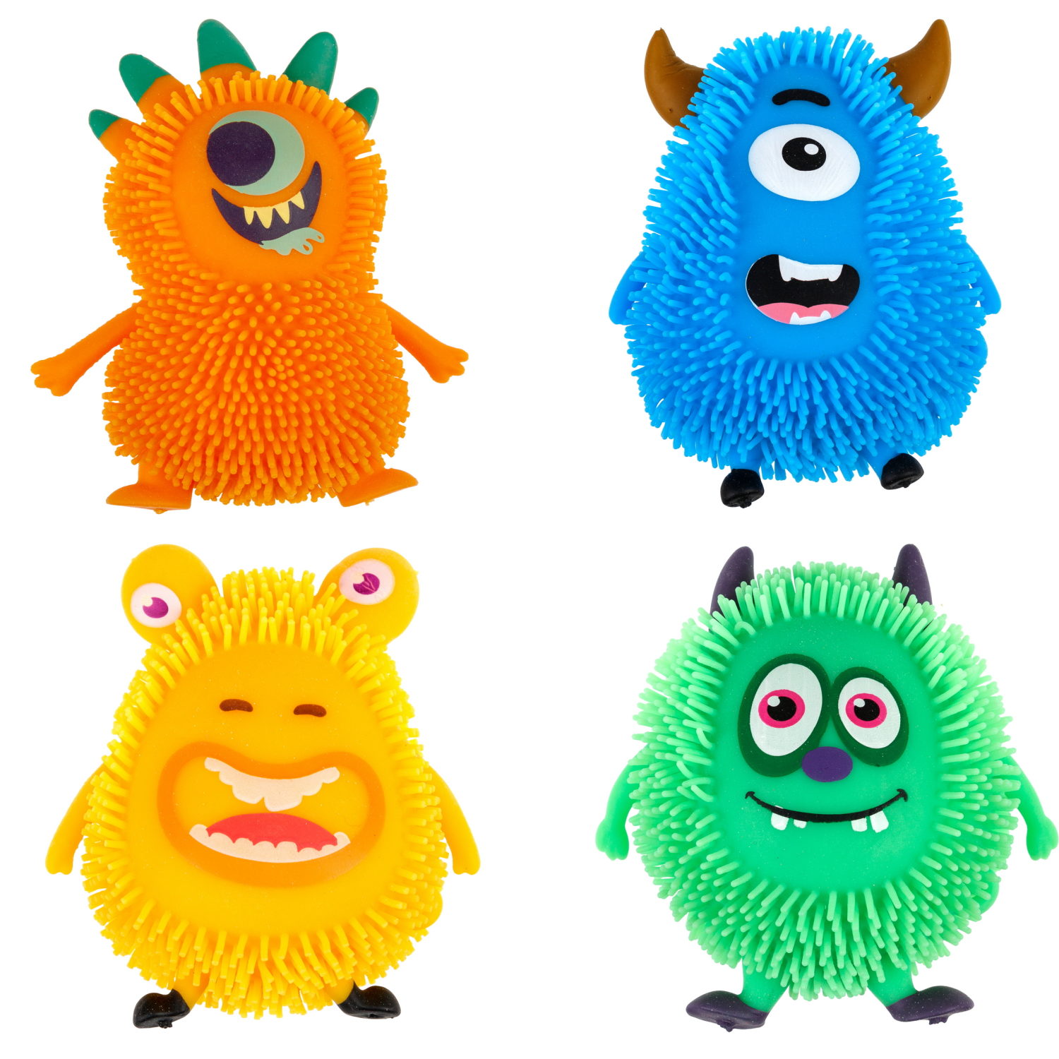 Игрушка-антистресс для рук 1toy Йо-Ёжики, жёлтый "Монстр" 10 см, со светом