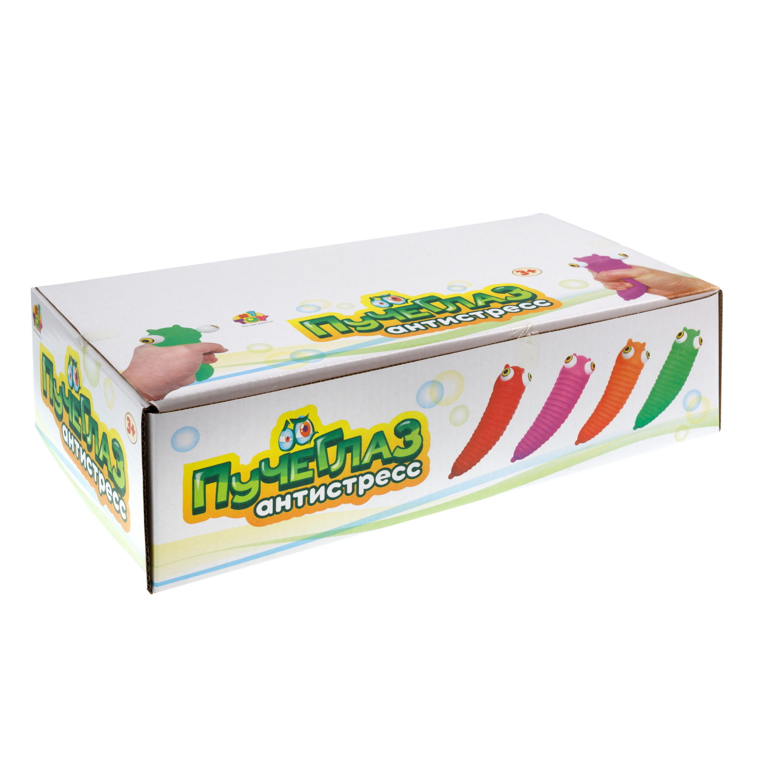 1toy Пучеглаз-антистресс "Слизень" 4,6х4х15 см, 4 вида в ассортименте