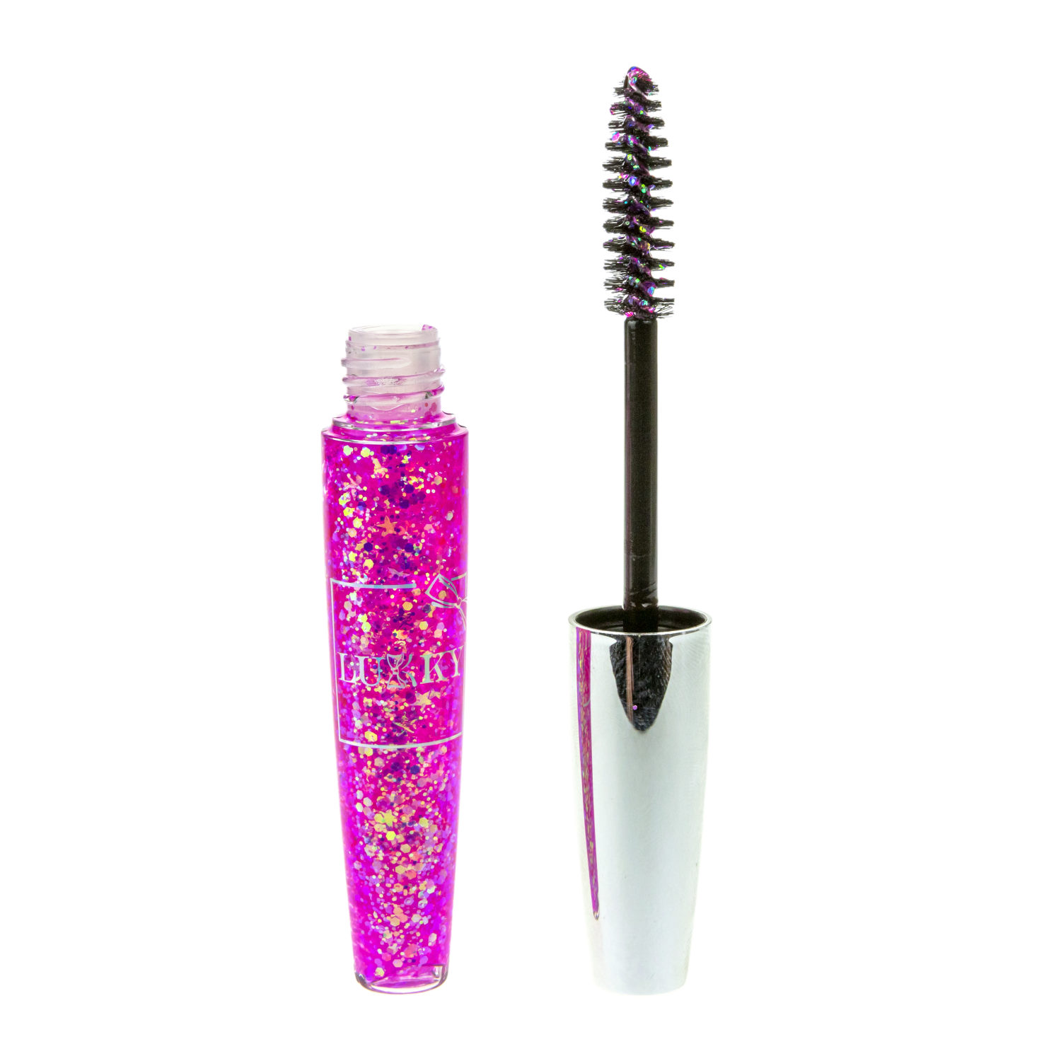  Детская тушь для волос LUKKY с крупными голографическими блёстками разной формы, гель-глиттер для волос розовый