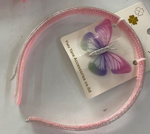 Lukky Fashion набор из 4 аксессуара для волос: 3 ободка с блестками, заколка с бабочкой из шифона