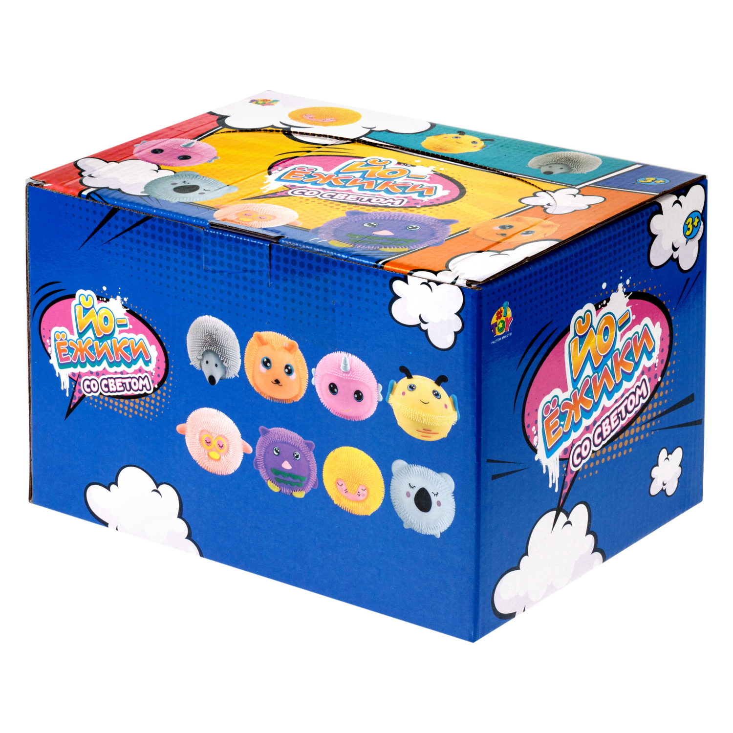 Игрушка-антистресс для рук 1toy Йо-Ёжики, "Животные" 13 см, со светом, 8 видов  в ассортименте