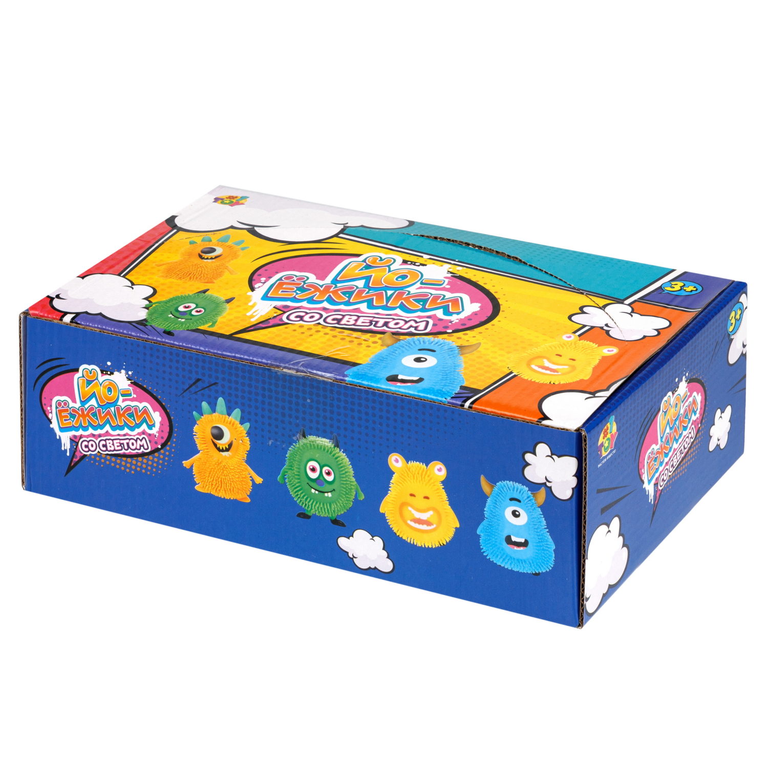 Игрушка-антистресс для рук 1toy Йо-Ёжики, "Монстр" 10 см, со светом, 4 вида в ассортименте