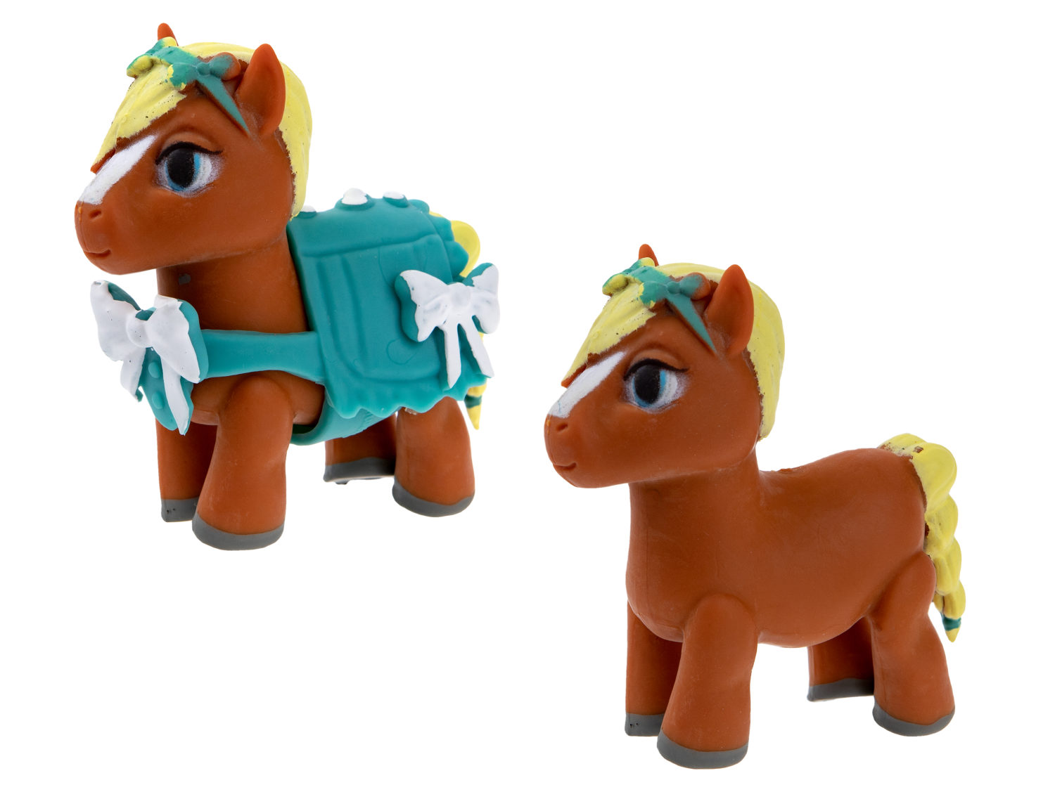 1TOY Пони на фасоне, пони тянущиеся в костюмчиках, 10см, 12 видов, пакет с окном, 12 шт в д/б
