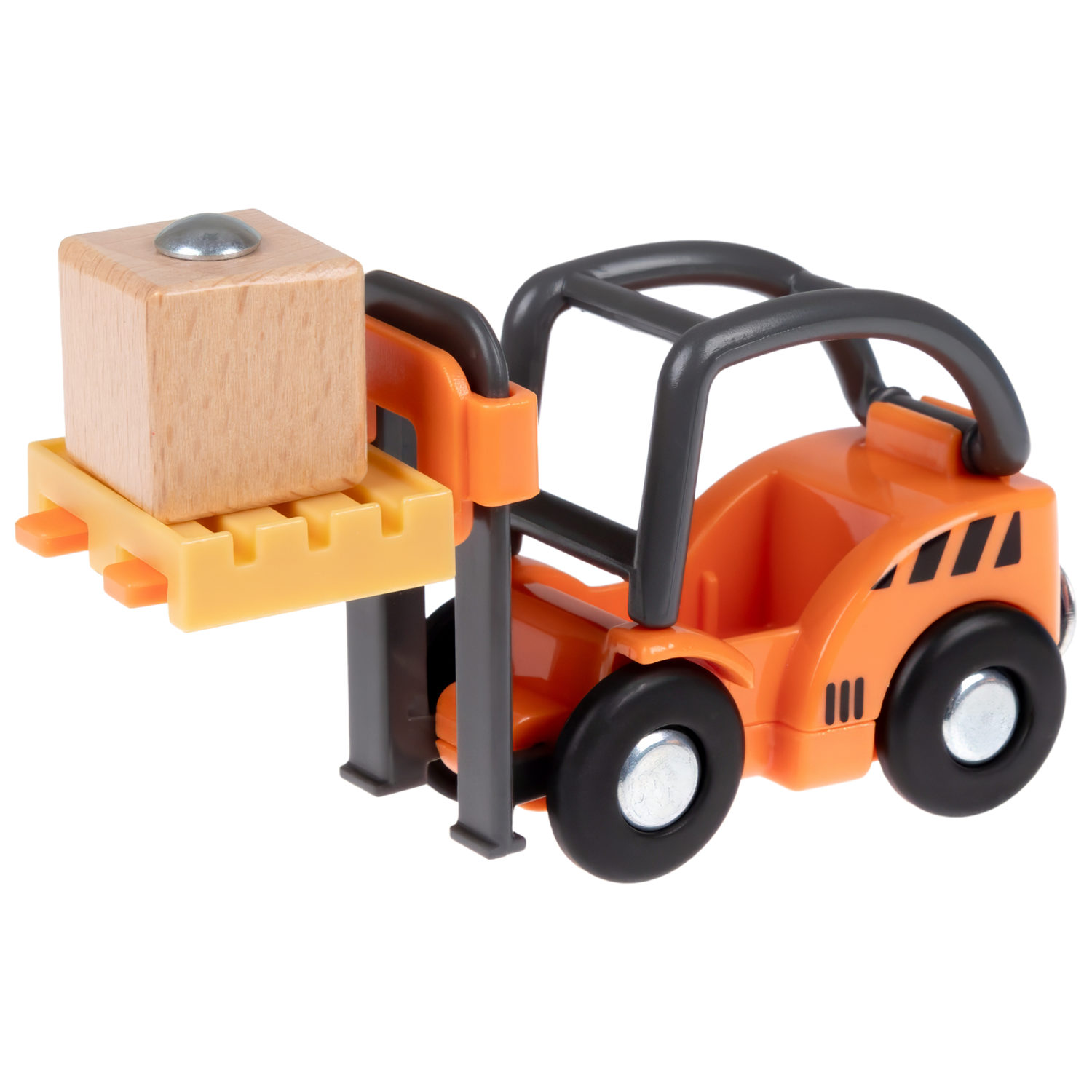 Деревянная железная дорога 1TOY GOODOK в коробке-трансформере, 56 элементов