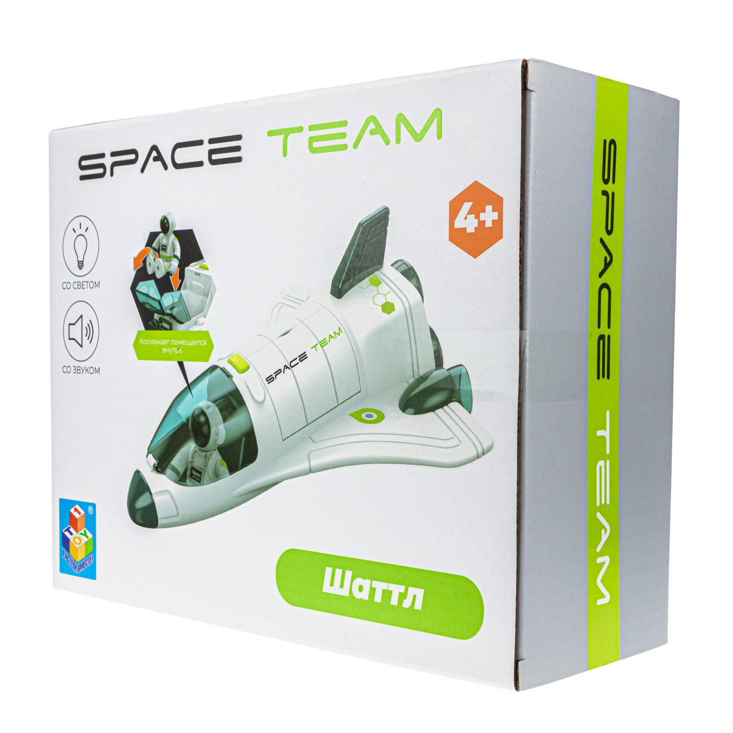 1TOY SPACE TEAM Космический шаттл (шаттл со светом и звуком и открывающимися элементами, космонавт), кор.