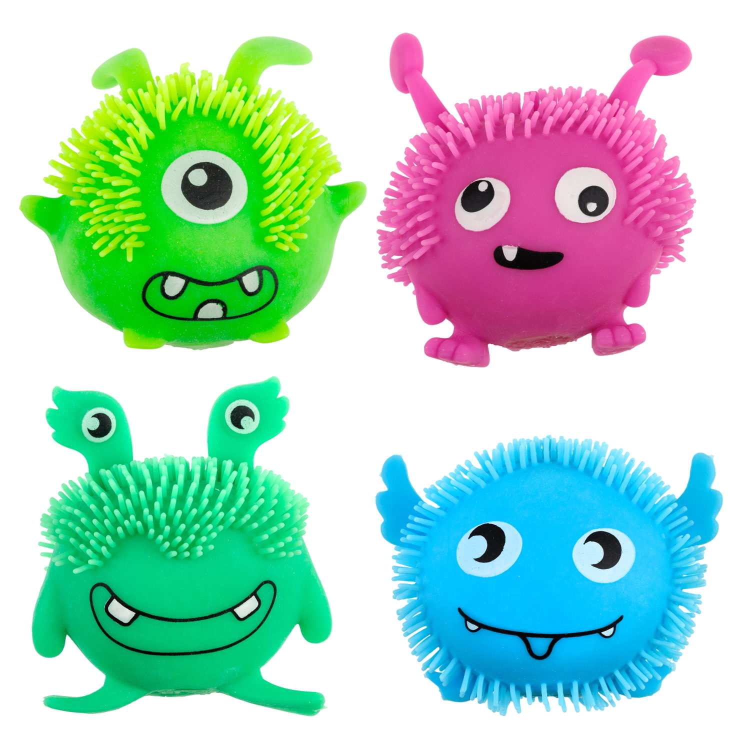 Игрушка-антистресс для рук 1toy Йо-Ёжики, зелёный "Монстр" 6 см,  со светом