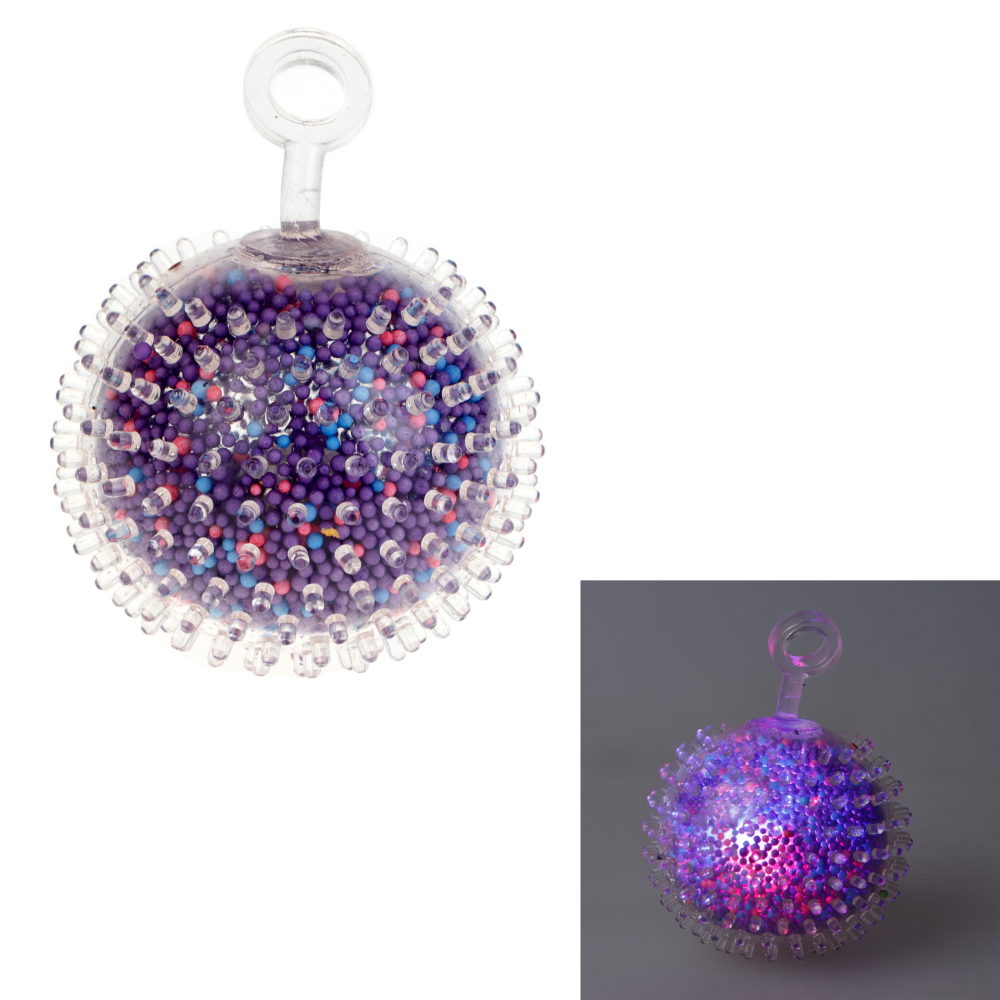 1toy Жмяка-антистресс "Шар" с разноцветными шариками 7 см, фиолетовый