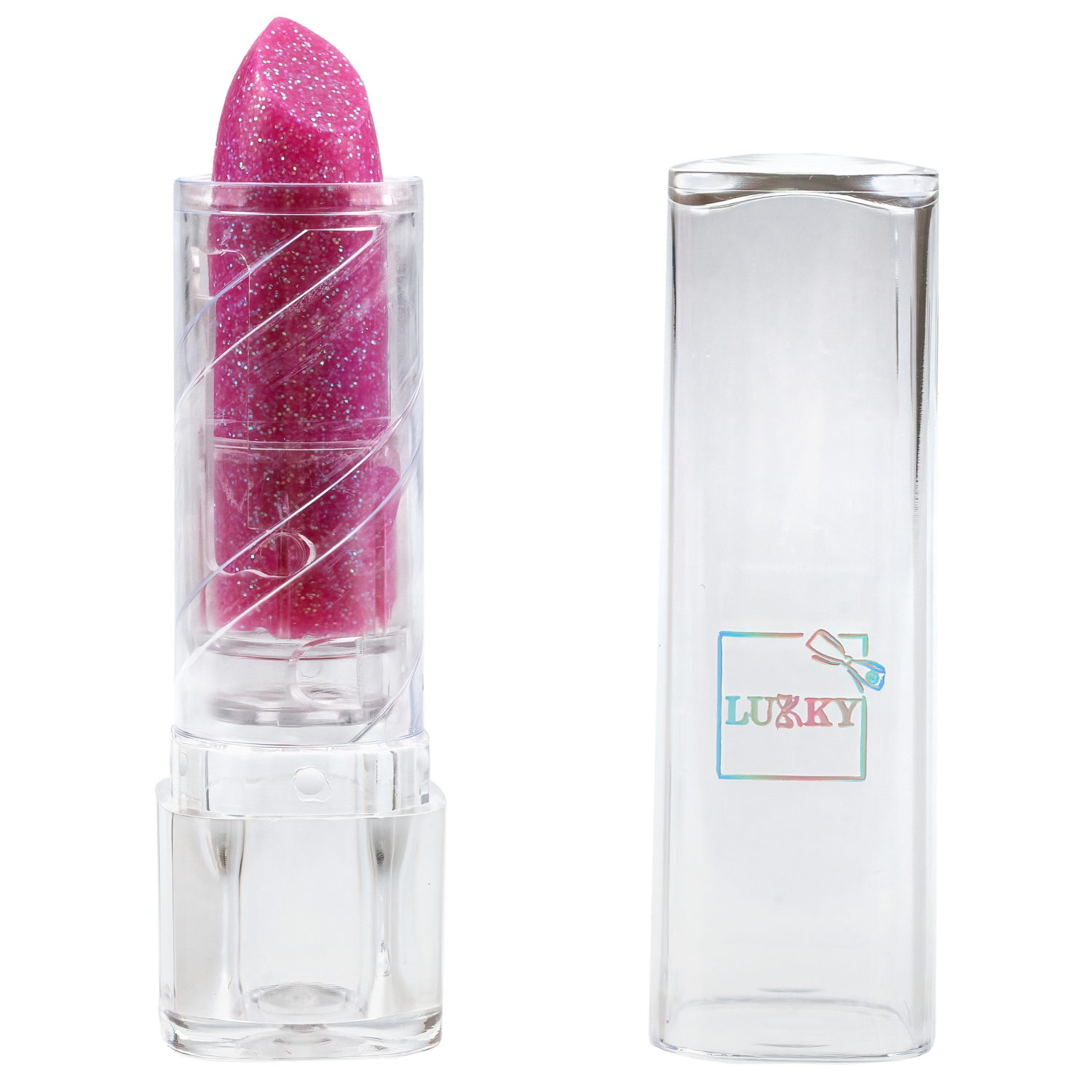 Lukky Дизайнер Сет #6, Розовый Котик,набор: помада для губ, меняющая цвет на розовый, гель-блёстки, стразы для лица, аппликатор