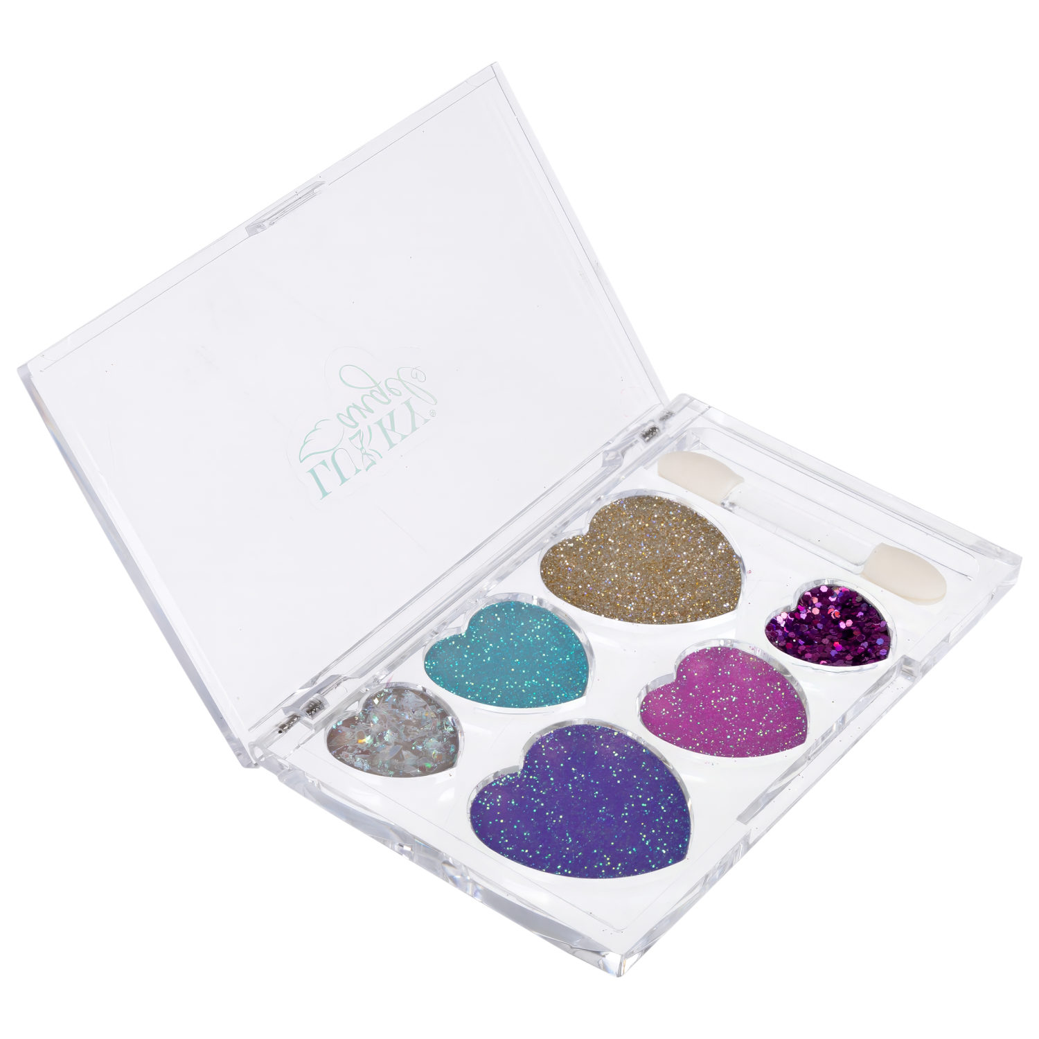 Палетка крем-теней для век детских Lukky Angel, «Разноцветные Сердечки», 6 цветов, 6 г