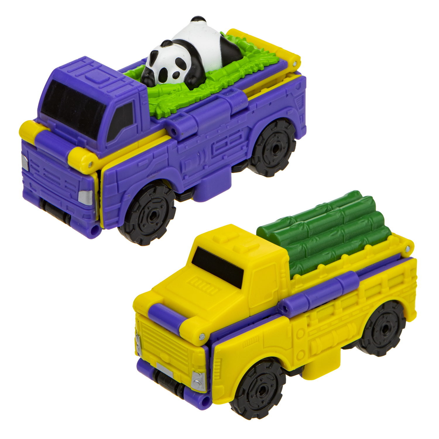 Машинка игрушка для мальчика 2в1 Transcar Double 1toy: панда-кар – грузовик для перевозки тросника