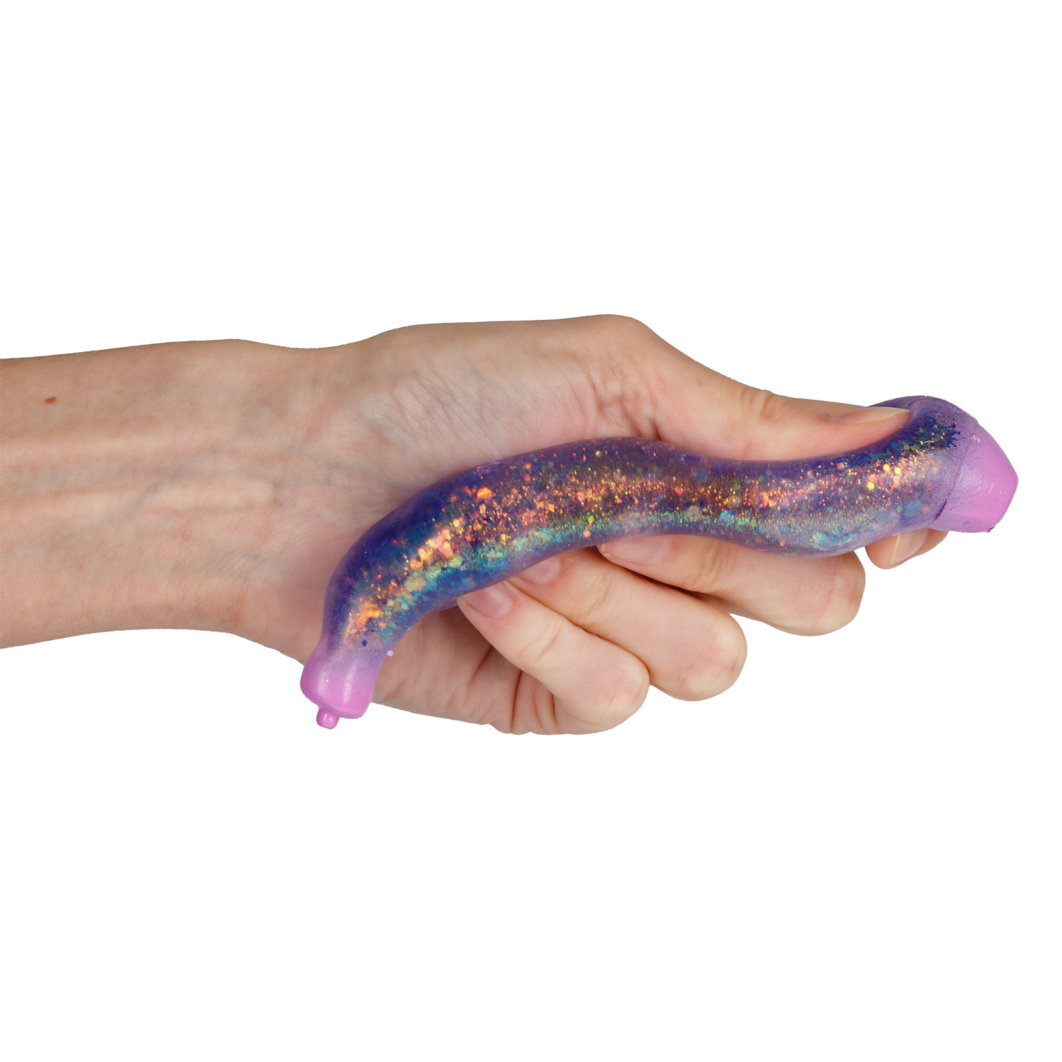 Антистресс-игрушка для рук 1TOY Крутой замес Супергель Банан с блестками, 11 см, 6 цветов в ассортименте