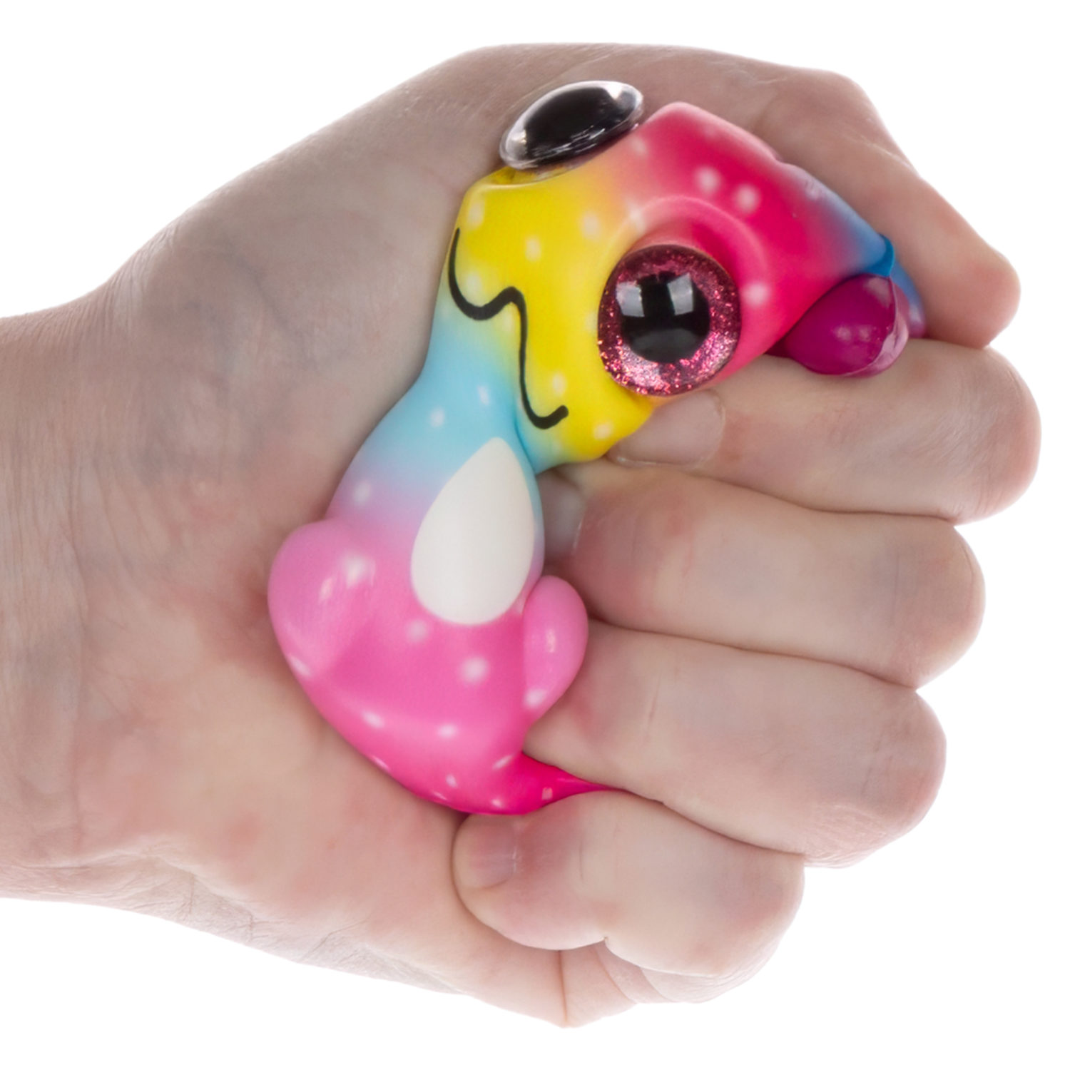 Глазастый сквиш 1TOY Аксолотль, игрушка-антистресс для рук, жмякалка, 9х7,8 см, 6 видов в ассортименте