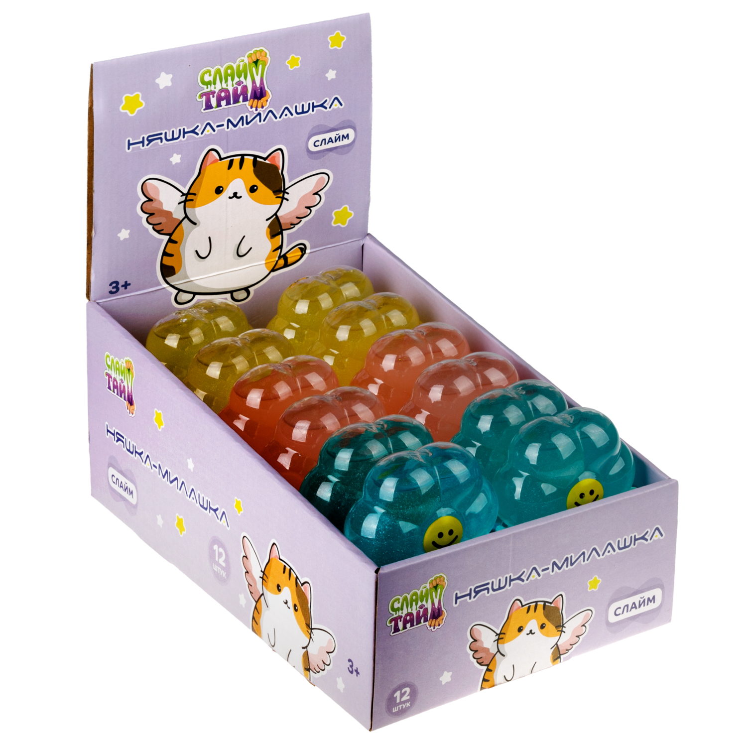 Антистресс-игрушка 1TOY Крутой замес Слайм цветок в банке, 8,3х4,7х12,4 см