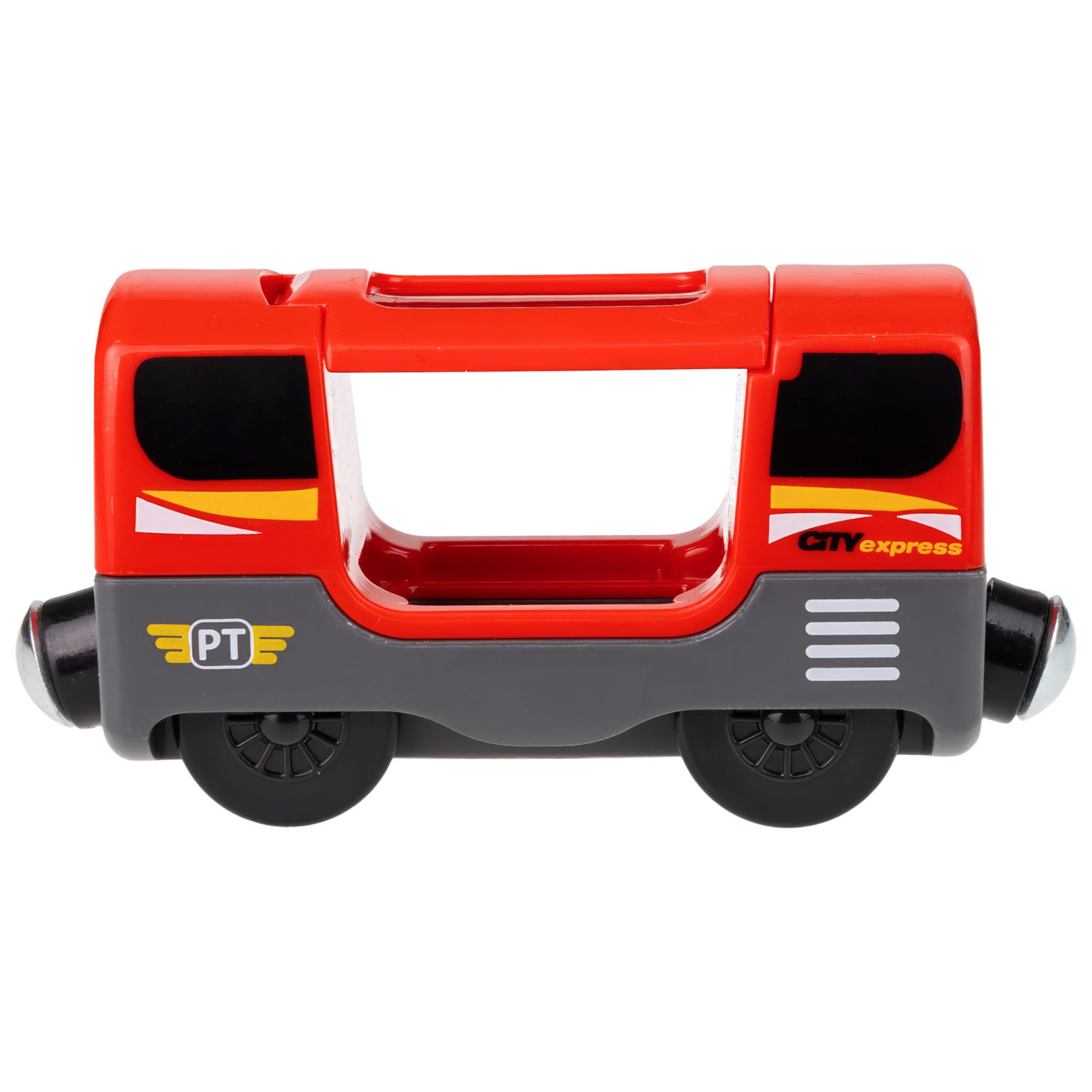 Деревянная железная дорога 1TOY GOODOK с электропоездом на пульте управления, 49 элементов