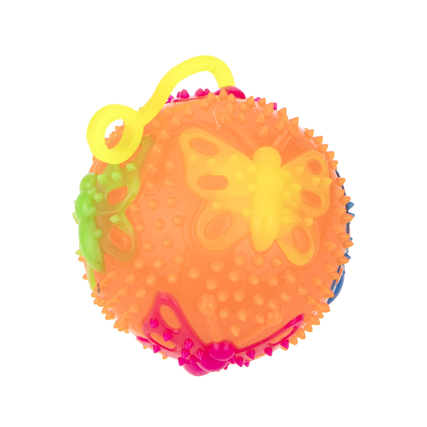 Мячик-прыгун 1TOY бабочка, со светом, 7,5 см