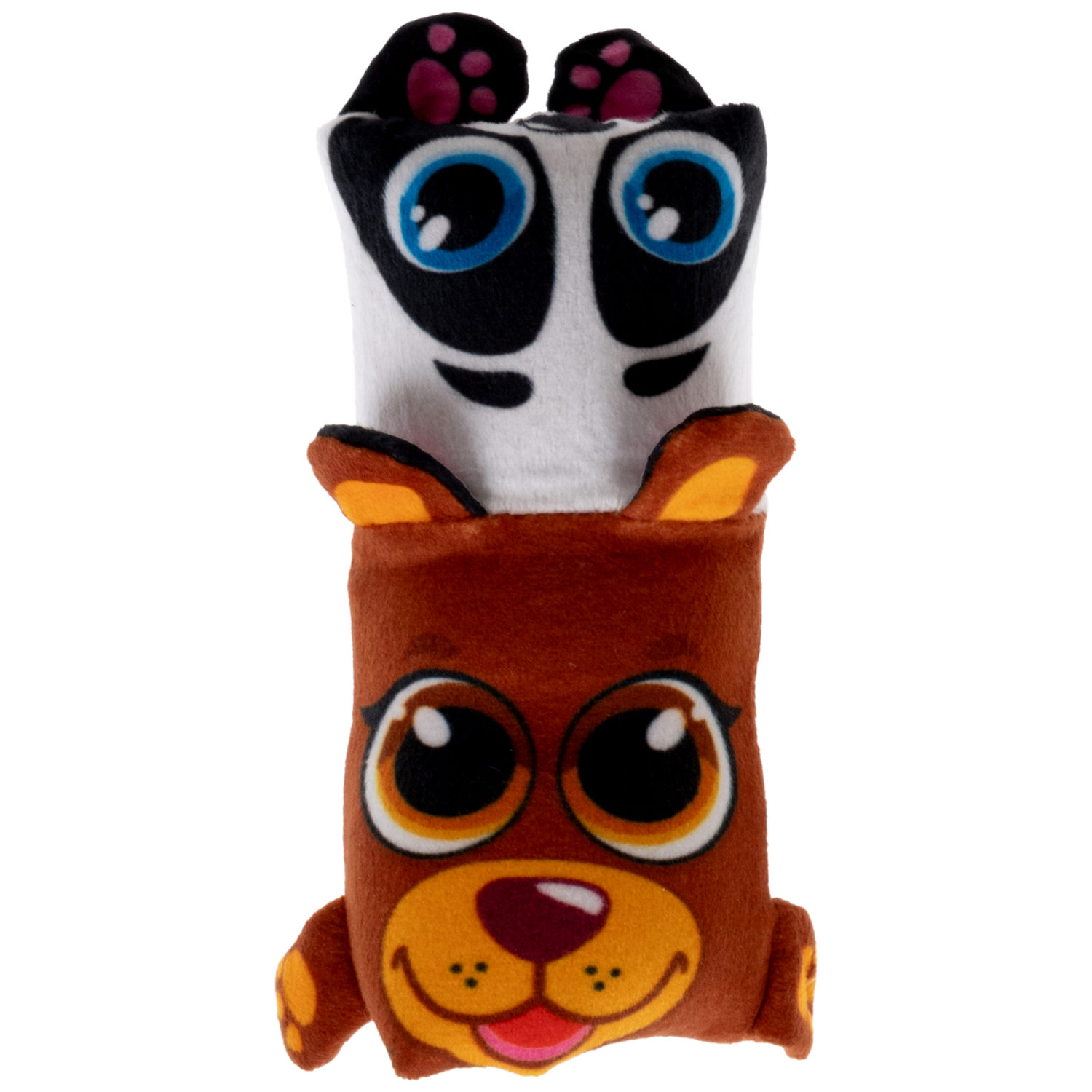 Скользун Вывернушка 2 в 1 1TOY Медведь - панда, плюшевая, игрушка-антистресс для рук