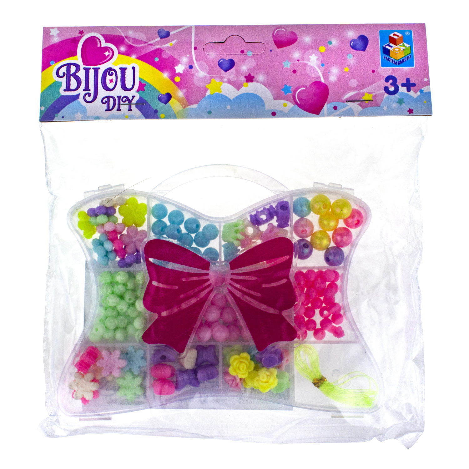 1TOY набор бусин "Bijou DIY" Сумочка, 190 бусин