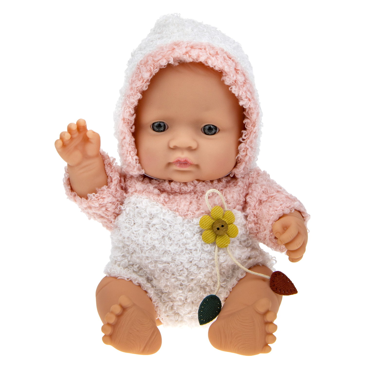 Пупс 1TOY Baby Doll в теплом розовом комбинезоне, 20 см