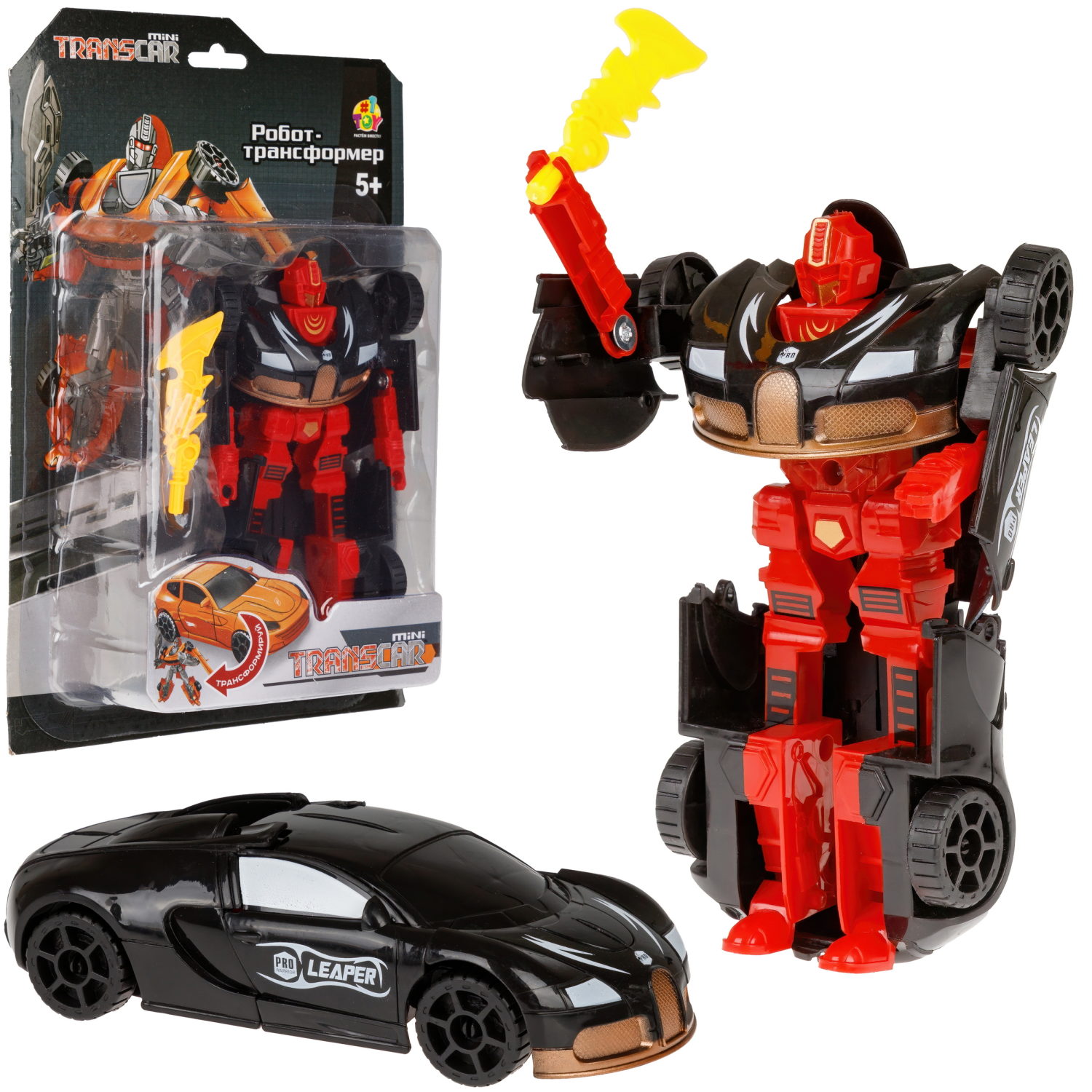 1toy Transcar mini робот-трансформер, 8 см, блистер, в асс. 6 видов