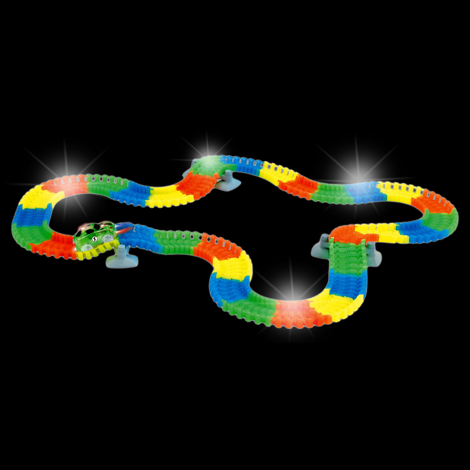 Автотрек 1TOY «Большое путешествие», гибкий трек с машинкой