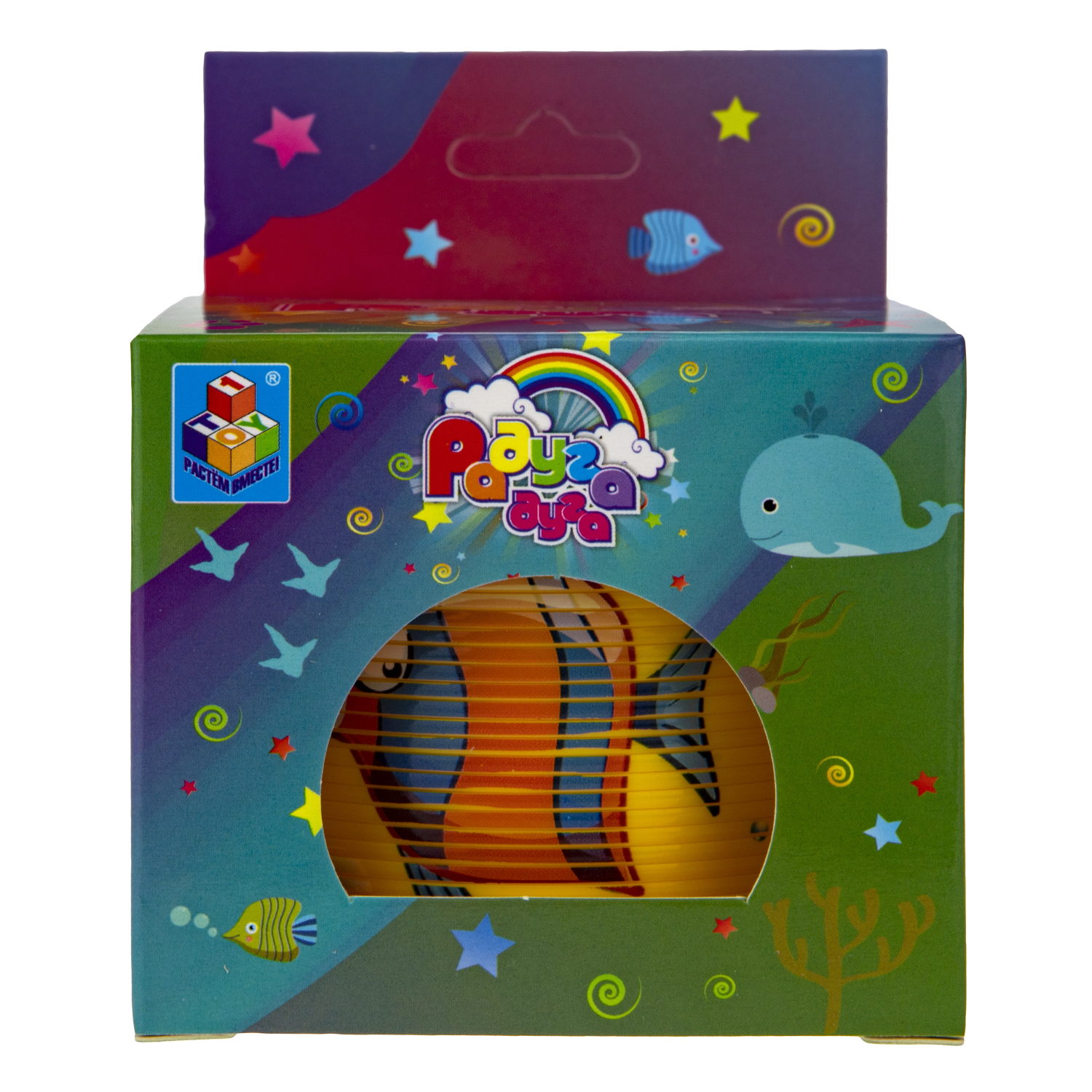 1TOY пружинка Радуга-Дуга морские обитатели, 4 вида в ассортименте