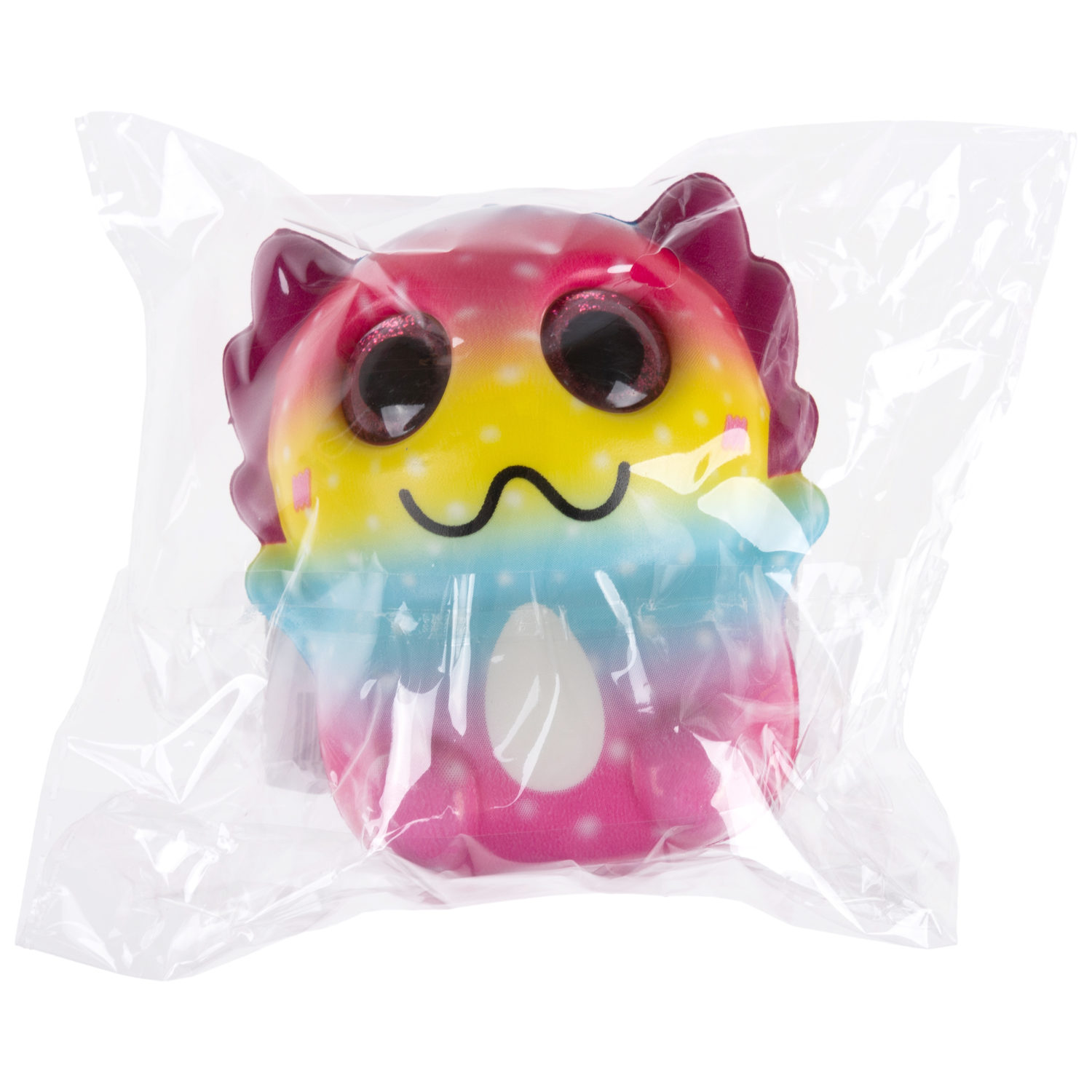 Глазастый сквиш 1TOY Аксолотль, игрушка-антистресс для рук, жмякалка, 9х7,8 см, 6 видов в ассортименте