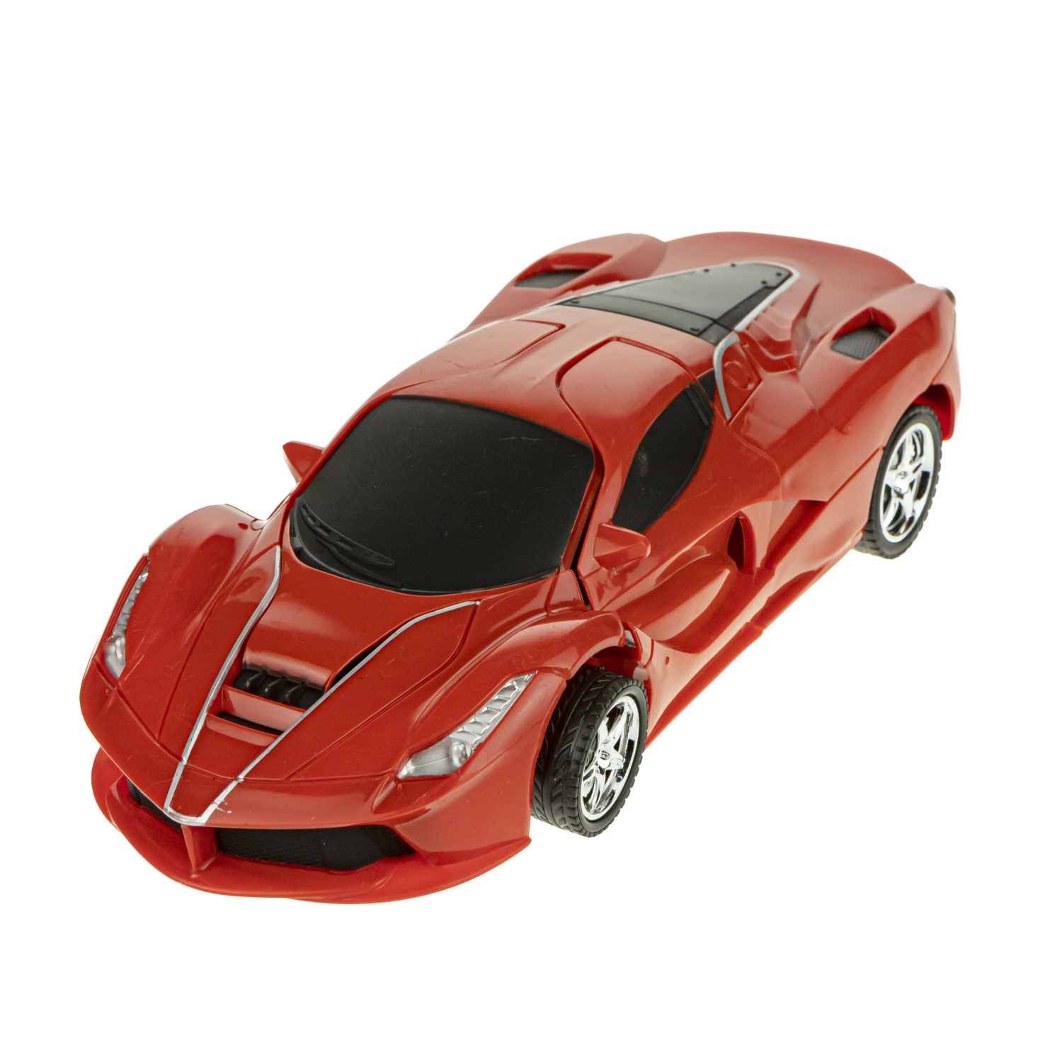 1TOY Трансботы, 1 к18 на р.у. 27МГц, трансформирующийся в легковую машину 20 см, 2 цвета желтый, красный