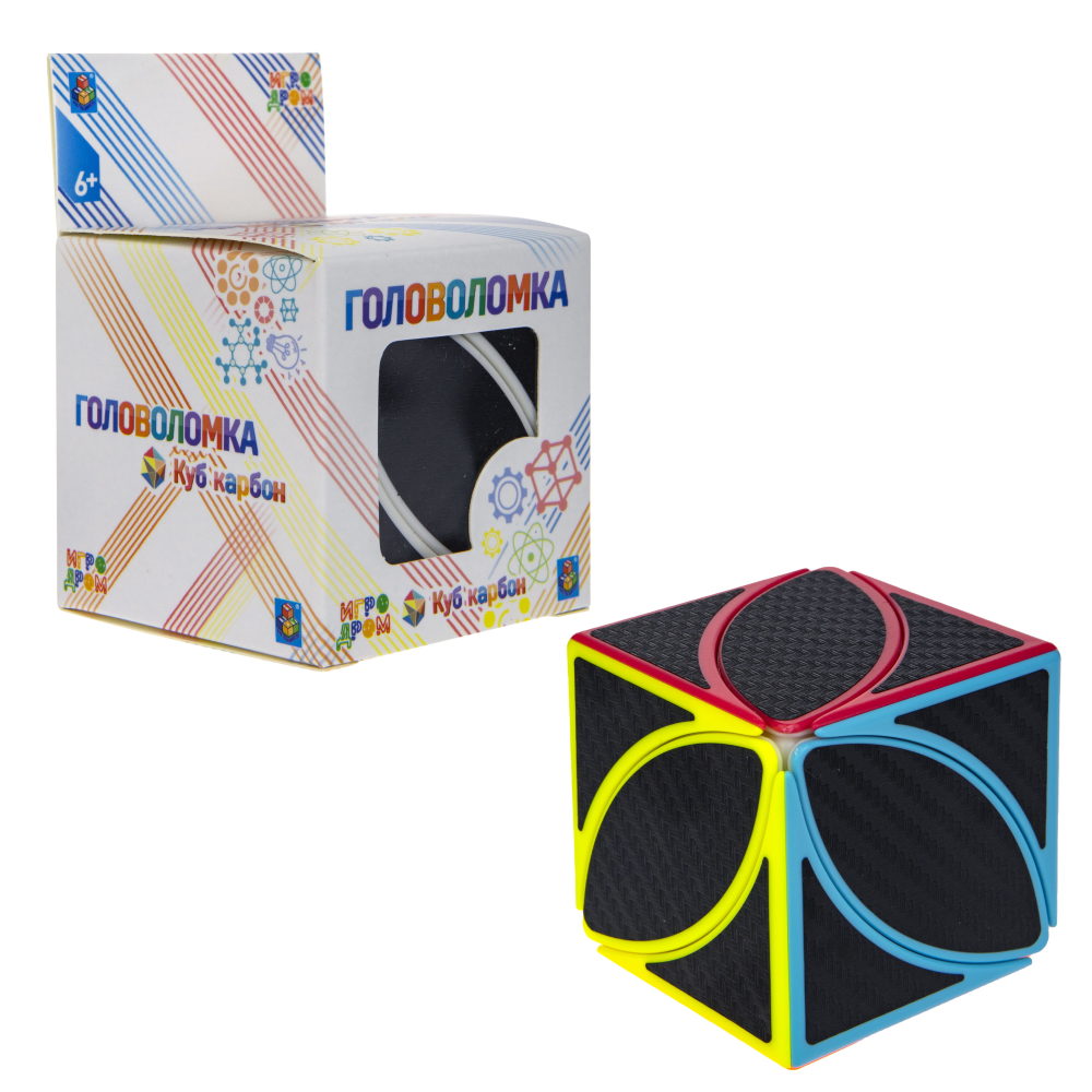 Игрушка прикол-антистресс 1TOY головоломка "Куб карбон", лепестки