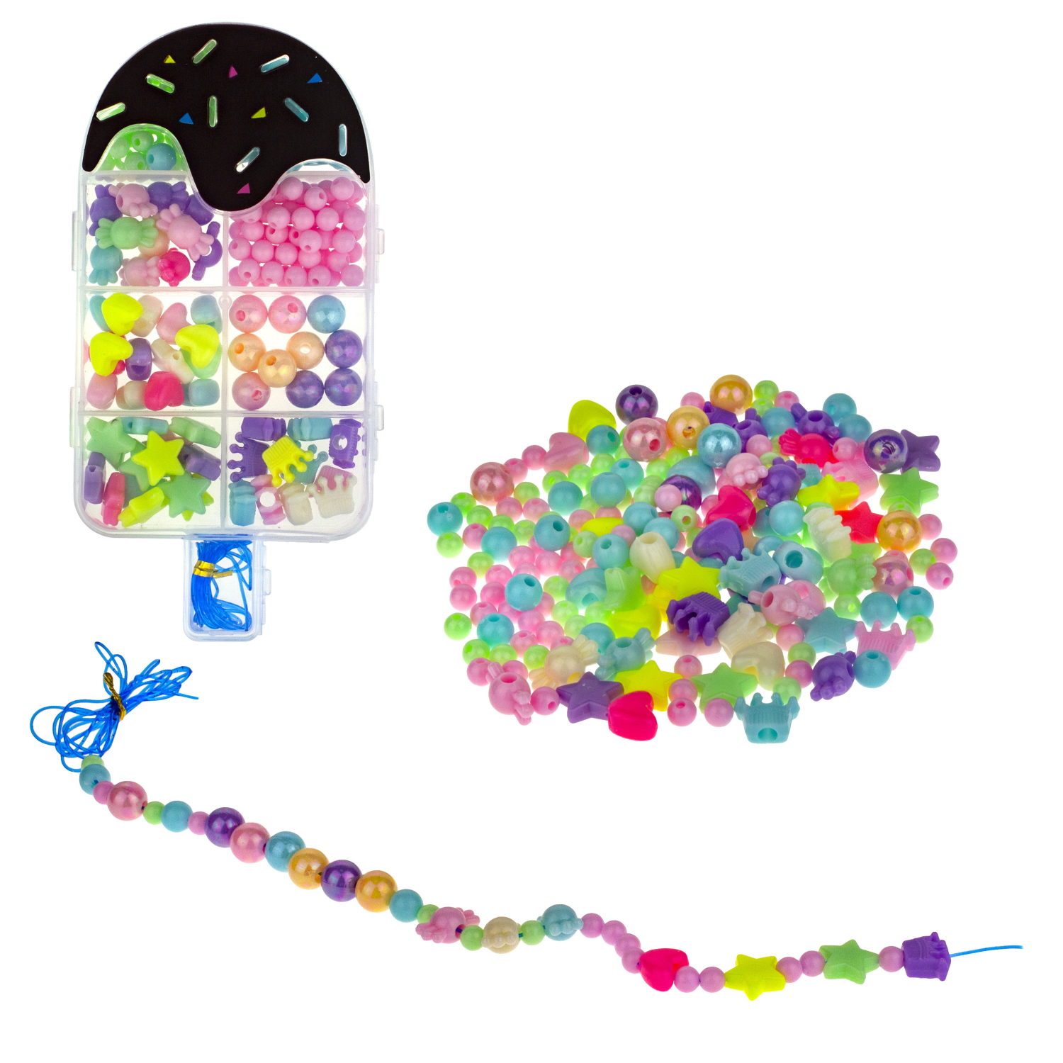 1TOY набор бусин "Bijou DIY" Мороженое, 170 бусин