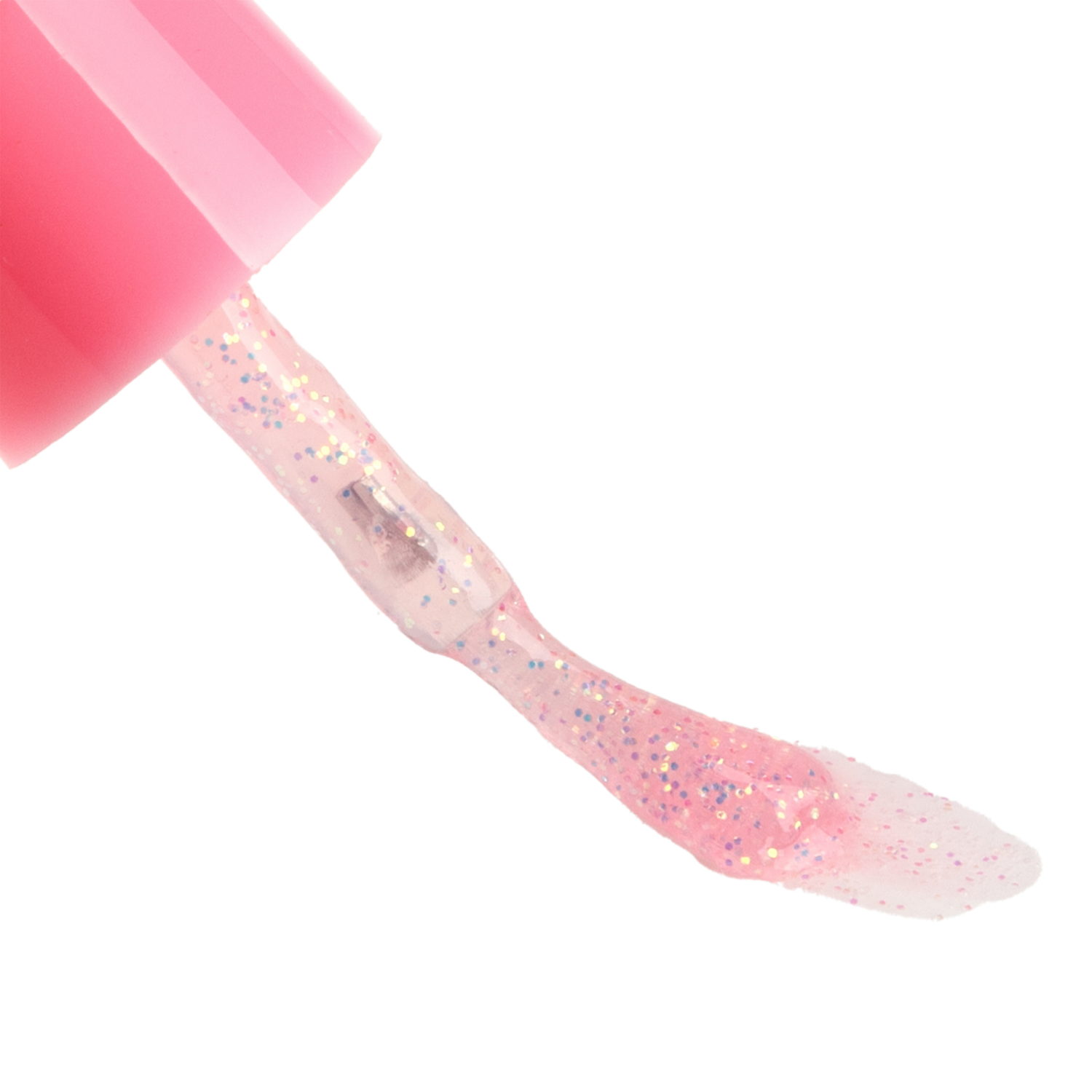 Лак для ногтей детский Lukky Fruity Confetti peel off с блёстками, 3,5 мл, розовый,аромат клубники, 2 колечка