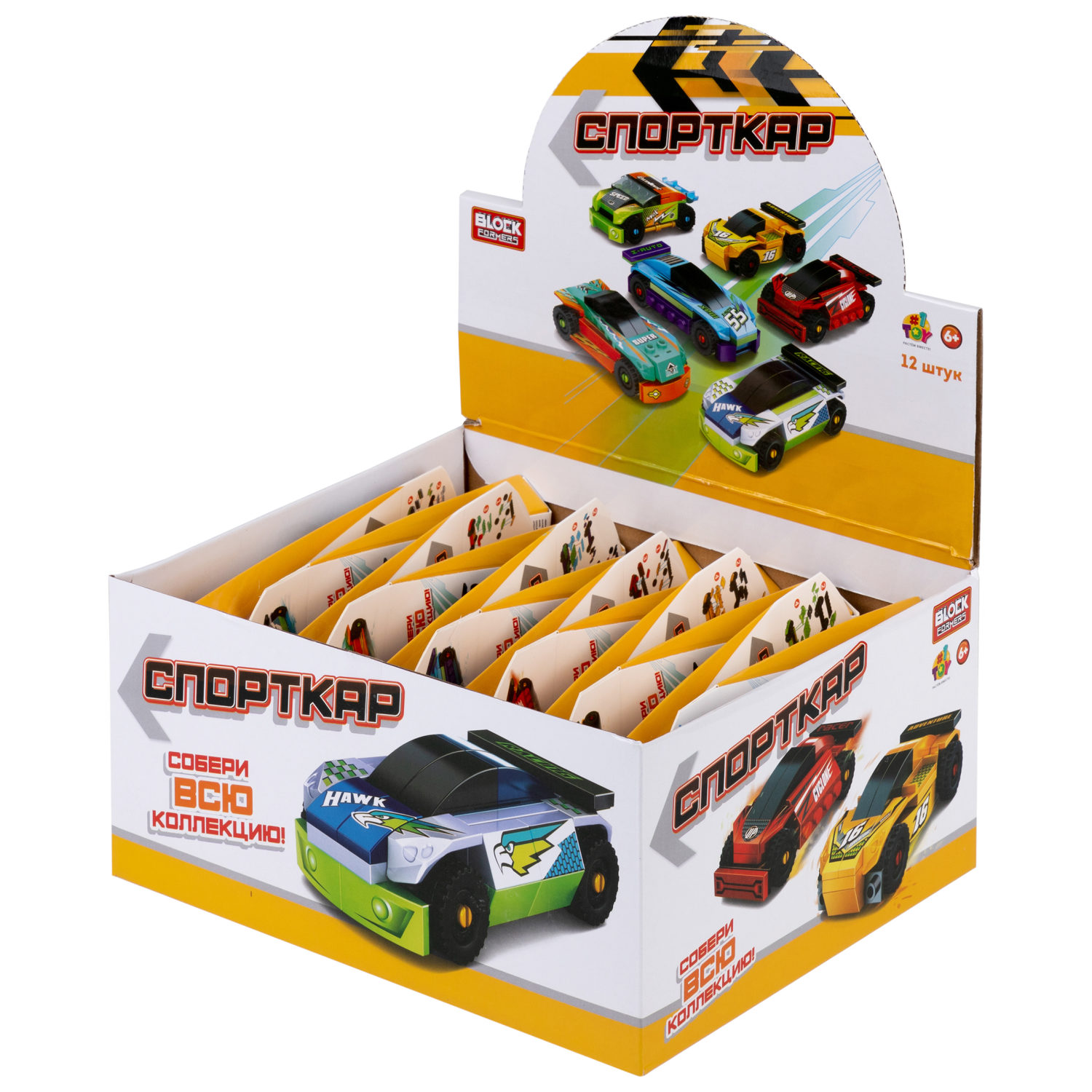 1TOY конструктор Blockformers "Спорткар", в ассортименте 6 видов